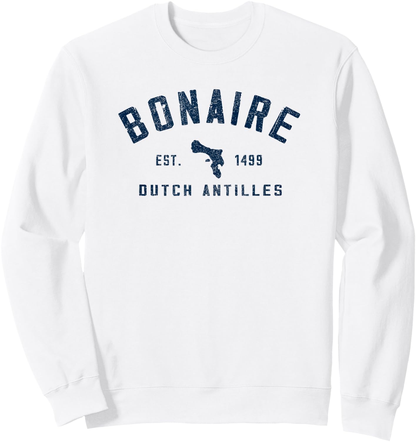 Bonaire Est 1499 Holiday Souvenir Sweatshirt - Sweatshirt | White