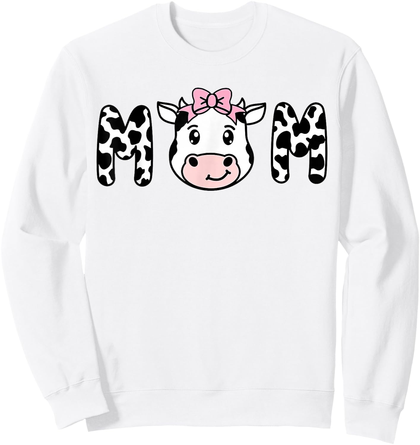 Cow MOM Birthday Family Matching Mothers Day Boy Girl Farm Sweatshirt - Sweatshirt | White