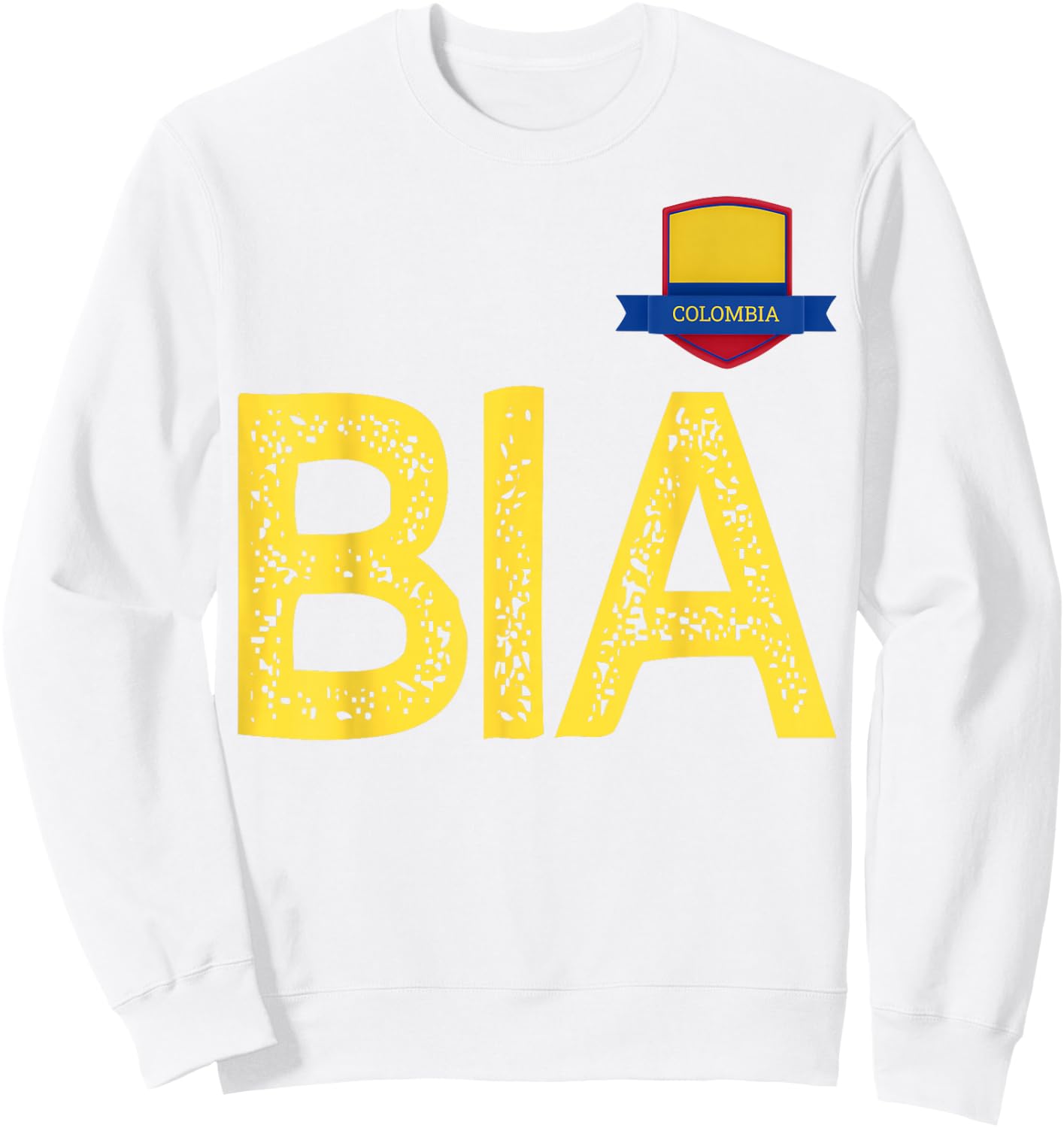Colombia Human-Flag Letter B and I and A Colombian Sweatshirt - Sweatshirt | White