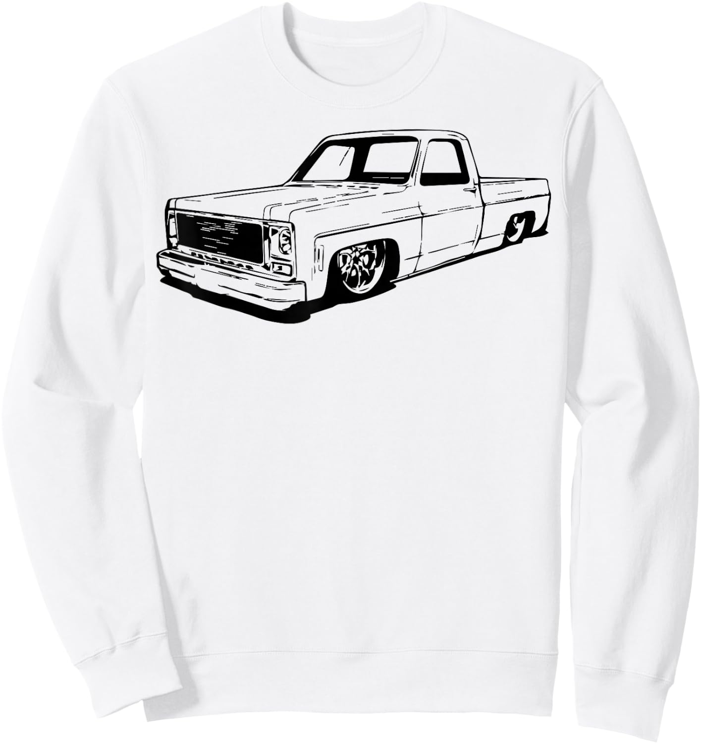 Vintage 73-87 Mini C10 Truck Slammed Graphic Dad Gag Father Sweatshirt - Sweatshirt | White