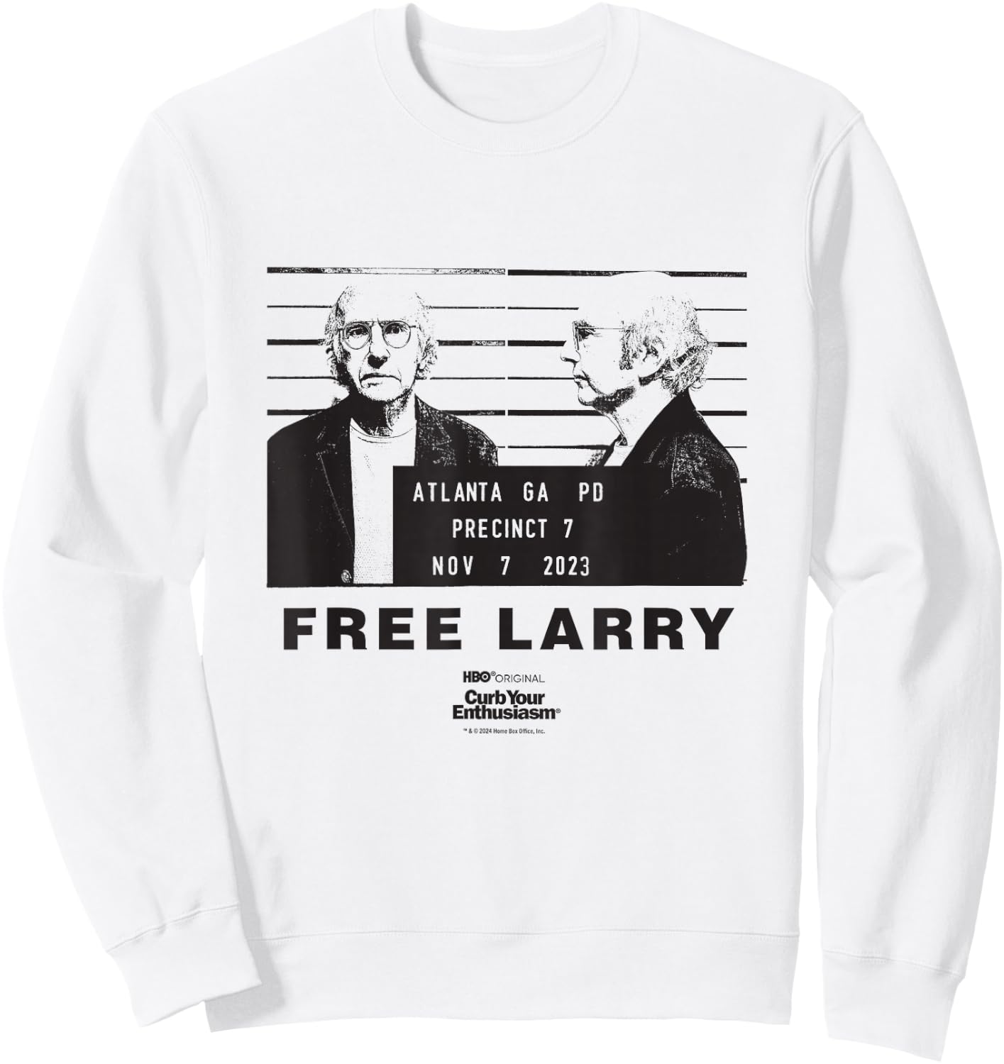 Curb Your Enthusiasm Free Larry Officially Licensed Sweatshirt - Sweatshirt | White