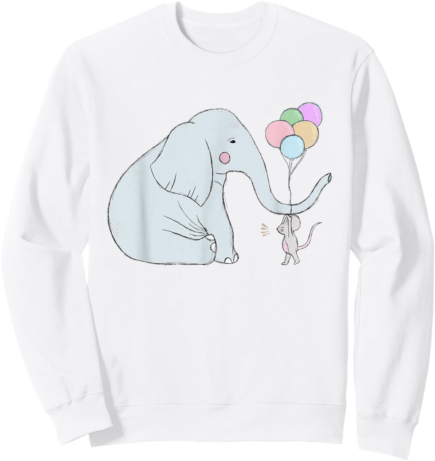 Elephant and mouse together illustration Love Sweatshirt - Sweatshirt | White