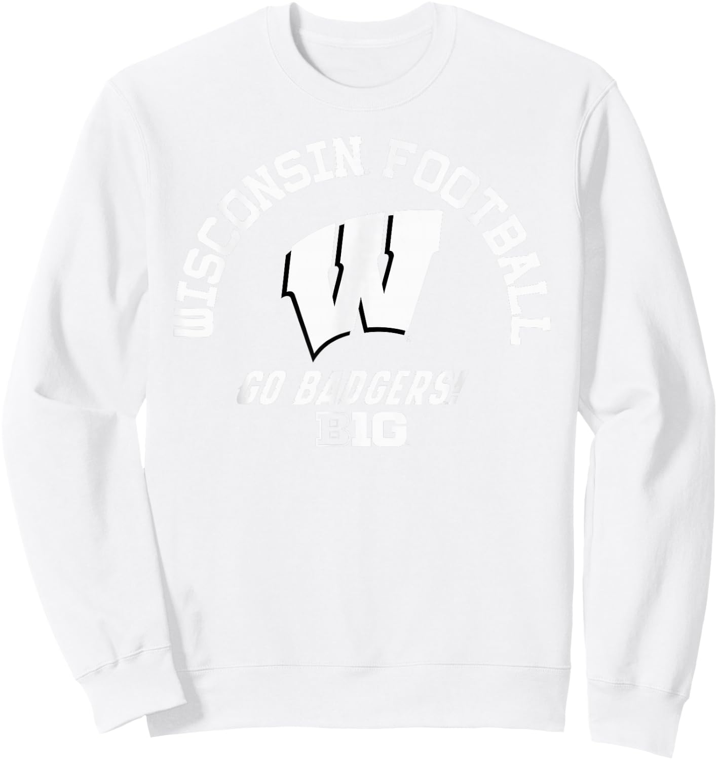 Wisconsin Badgers Big 10 Football Red Officially Licensed Sweatshirt - Sweatshirt | White