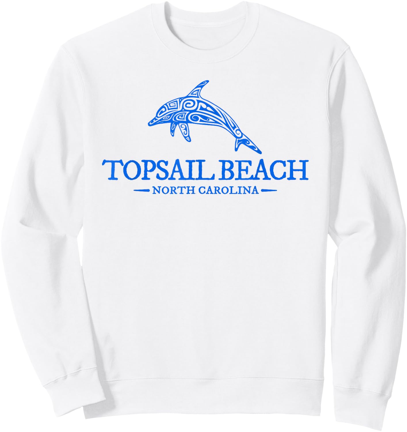 Topsail Beach North Carolina Dolphin Boys Girls Souvenir Sweatshirt - Sweatshirt | White