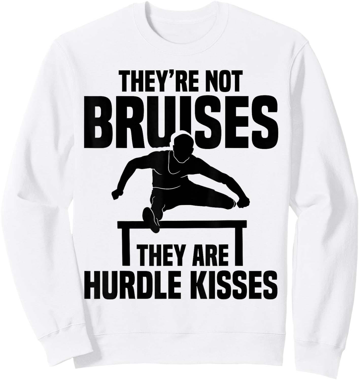 Track & Field Hurdles Shoes Hurdles Spikes Men Hurdler Sweatshirt - Sweatshirt | White