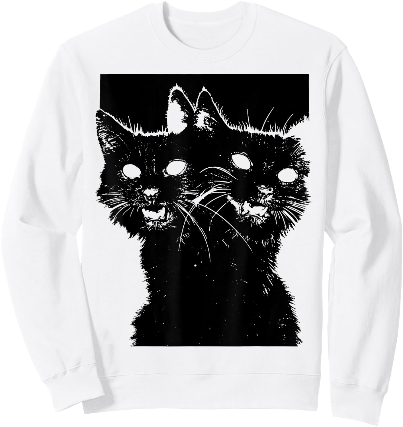 90s Grunge Cats | Occult Y2K Punk Pastel Goth Aesthetic Sweatshirt - Sweatshirt | White