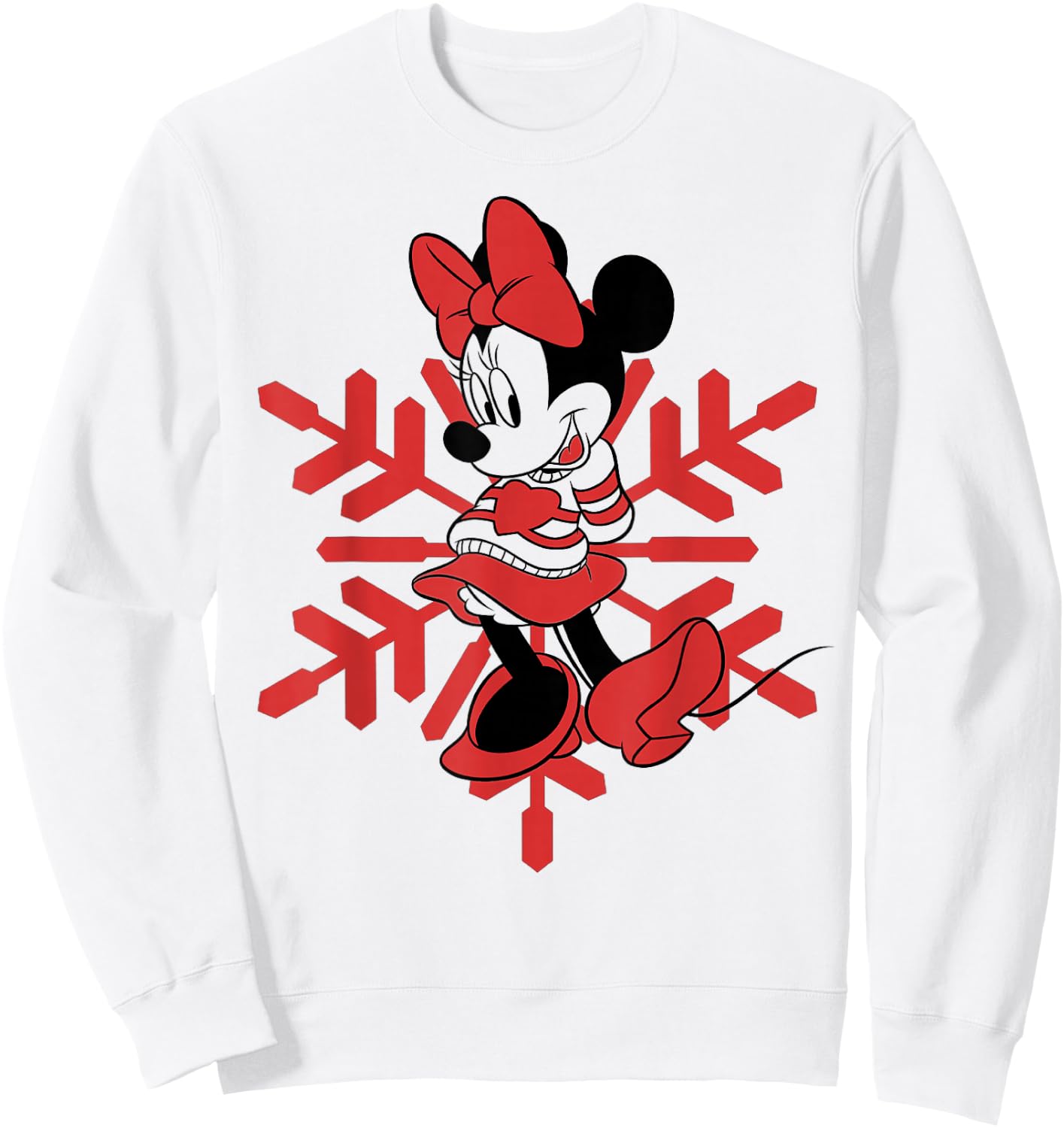 Disney Minnie Mouse Christmas Outline Sweatshirt - Sweatshirt | White
