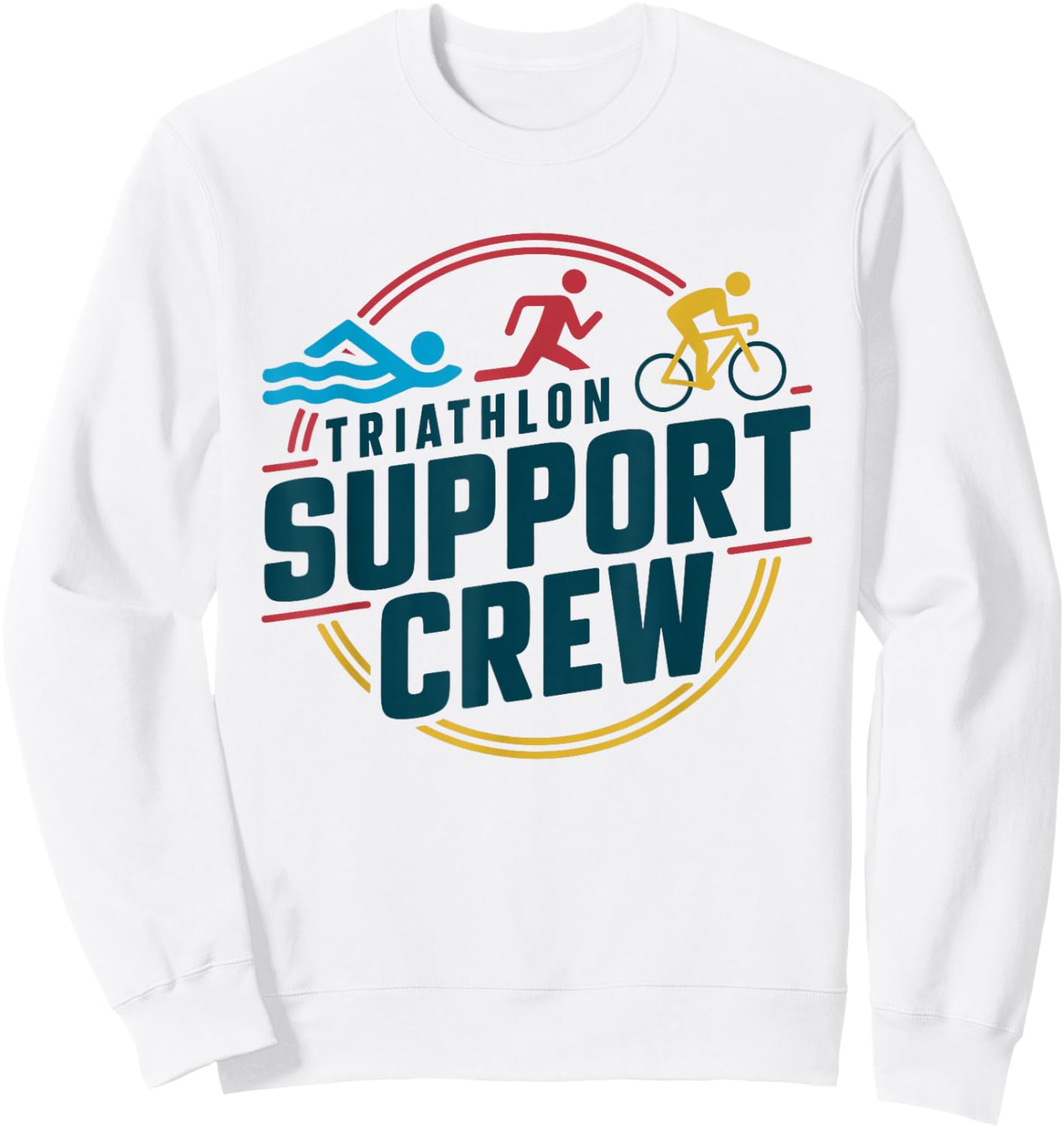 Triathlon Inspired Support Crew Related Triathlete Sweatshirt - Sweatshirt | White