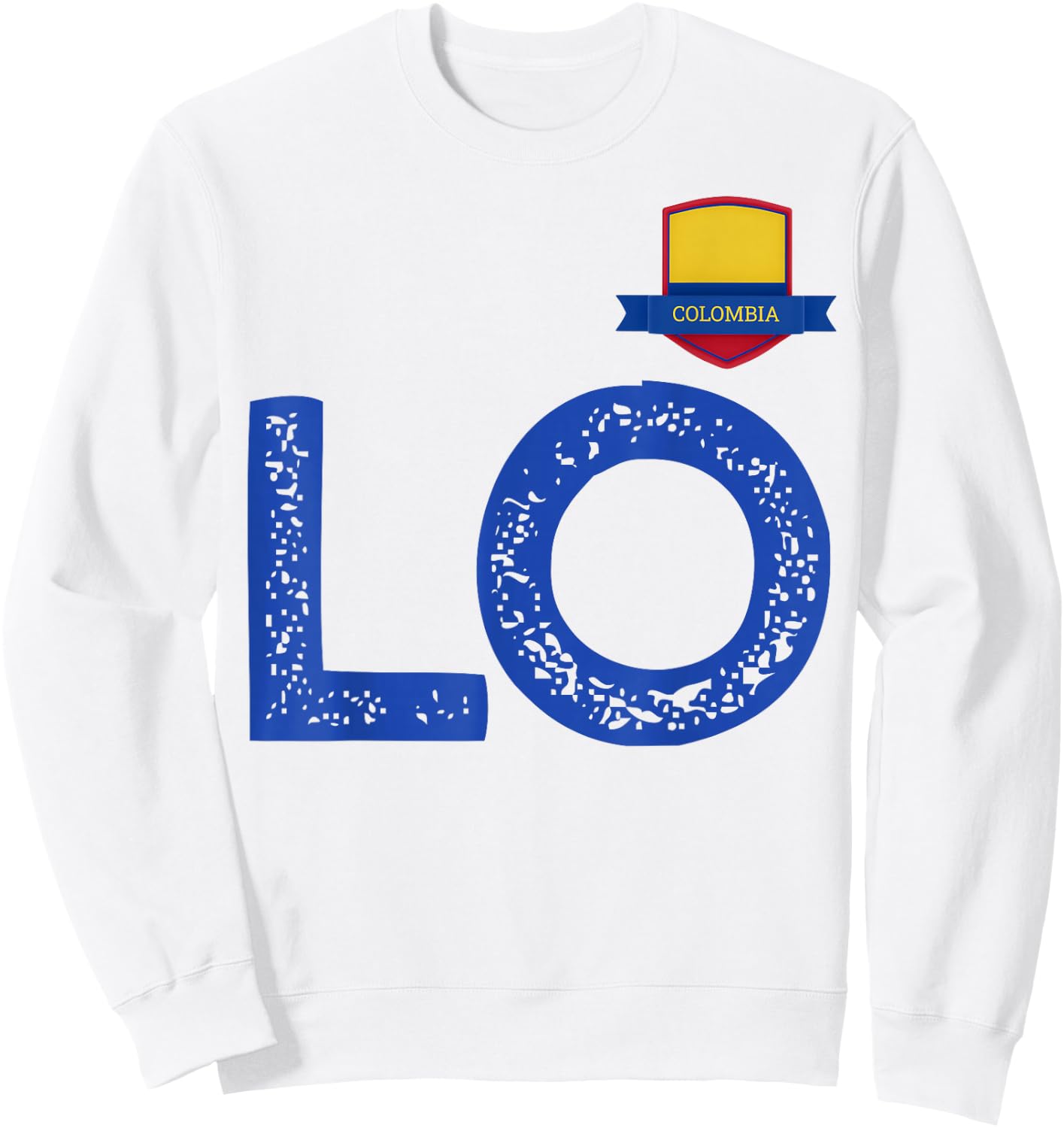 Colombia Human-Flag Letter L and O Colombian Sweatshirt - Sweatshirt | White