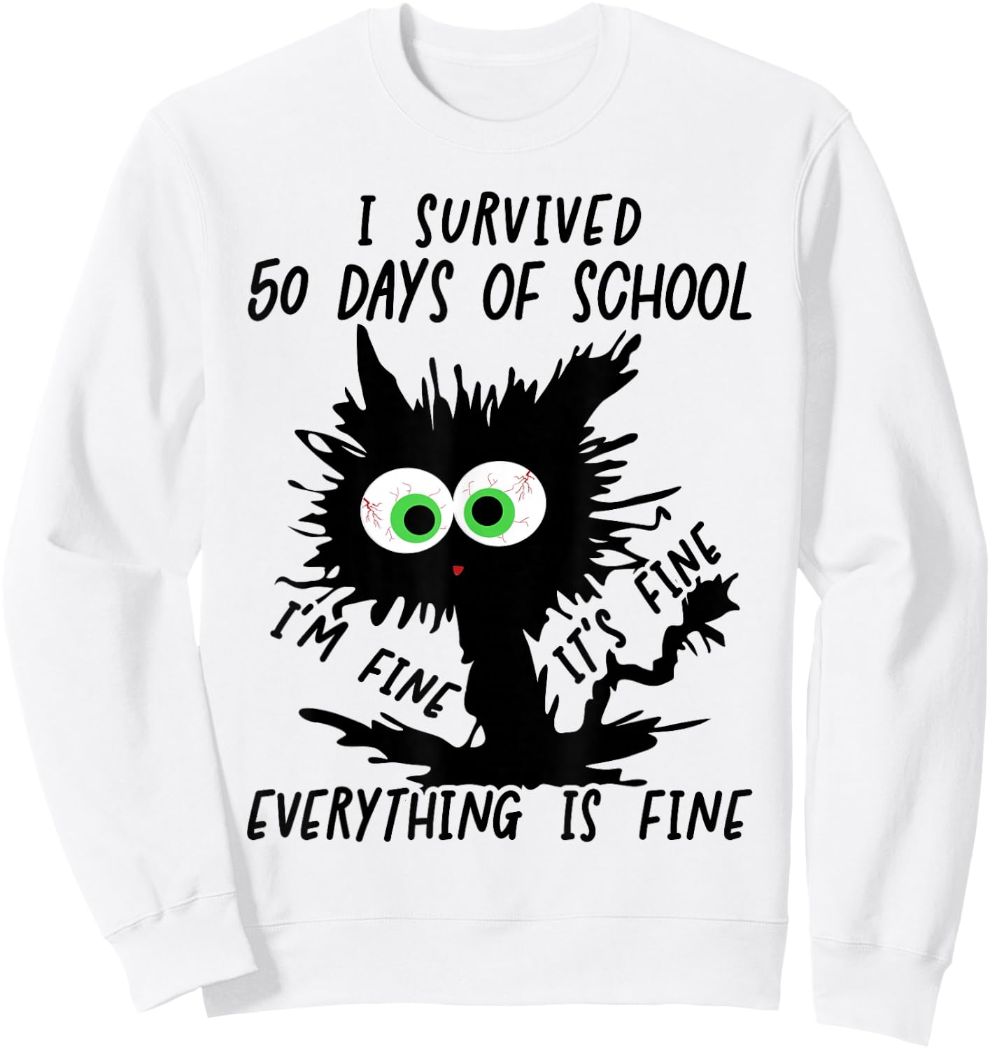 I Survived 50 Days Of School Sweatshirt - Sweatshirt | White