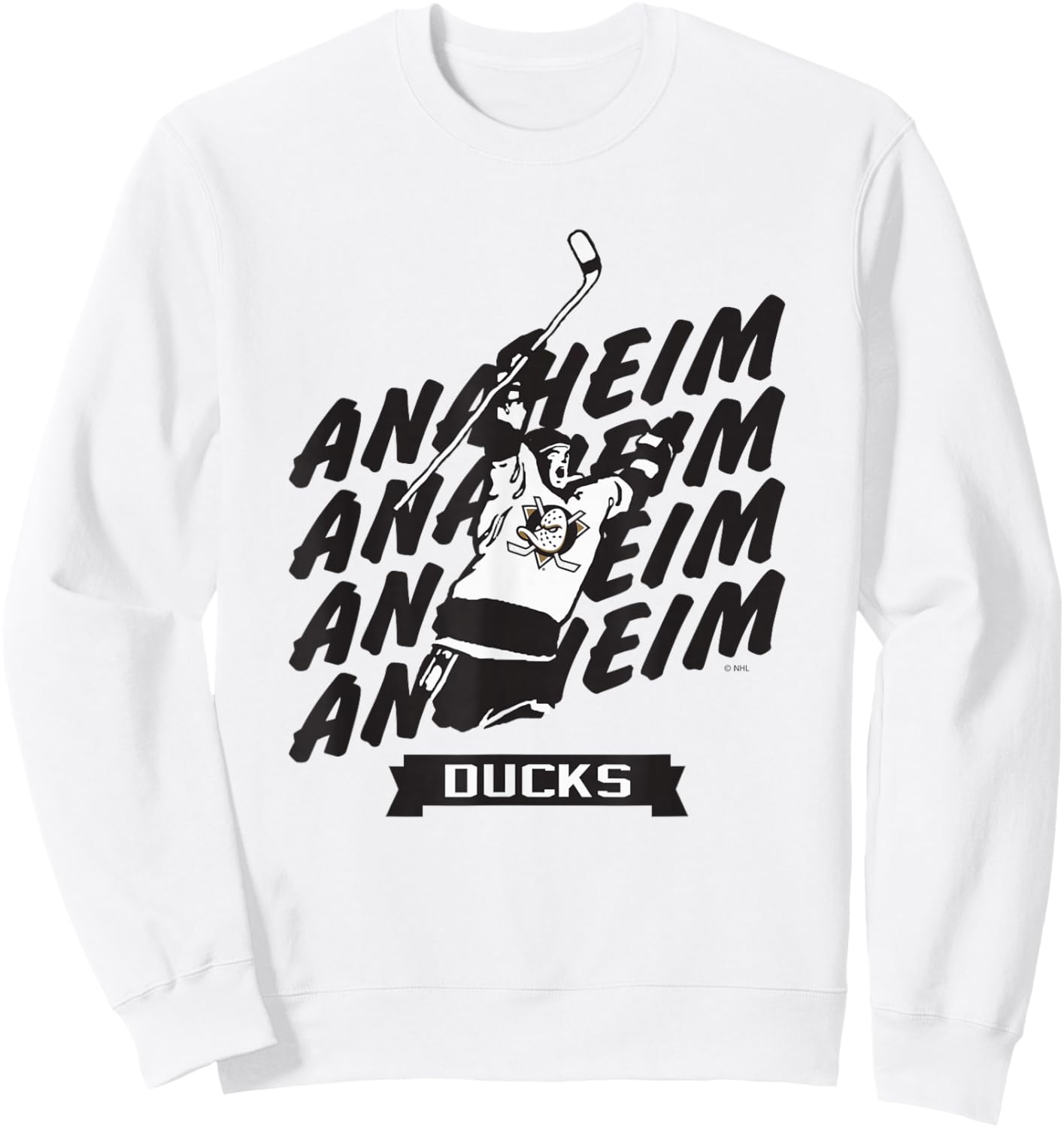 Anaheim Ducks Graffiti Orange Officially Licensed Sweatshirt - Sweatshirt | White
