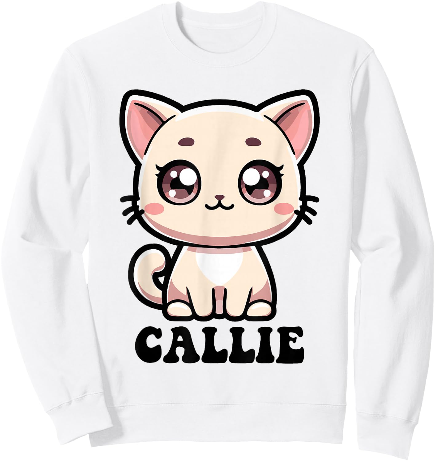 Callie Cute Kitty Cat Design for Girls Name Callie Sweatshirt - Sweatshirt | White