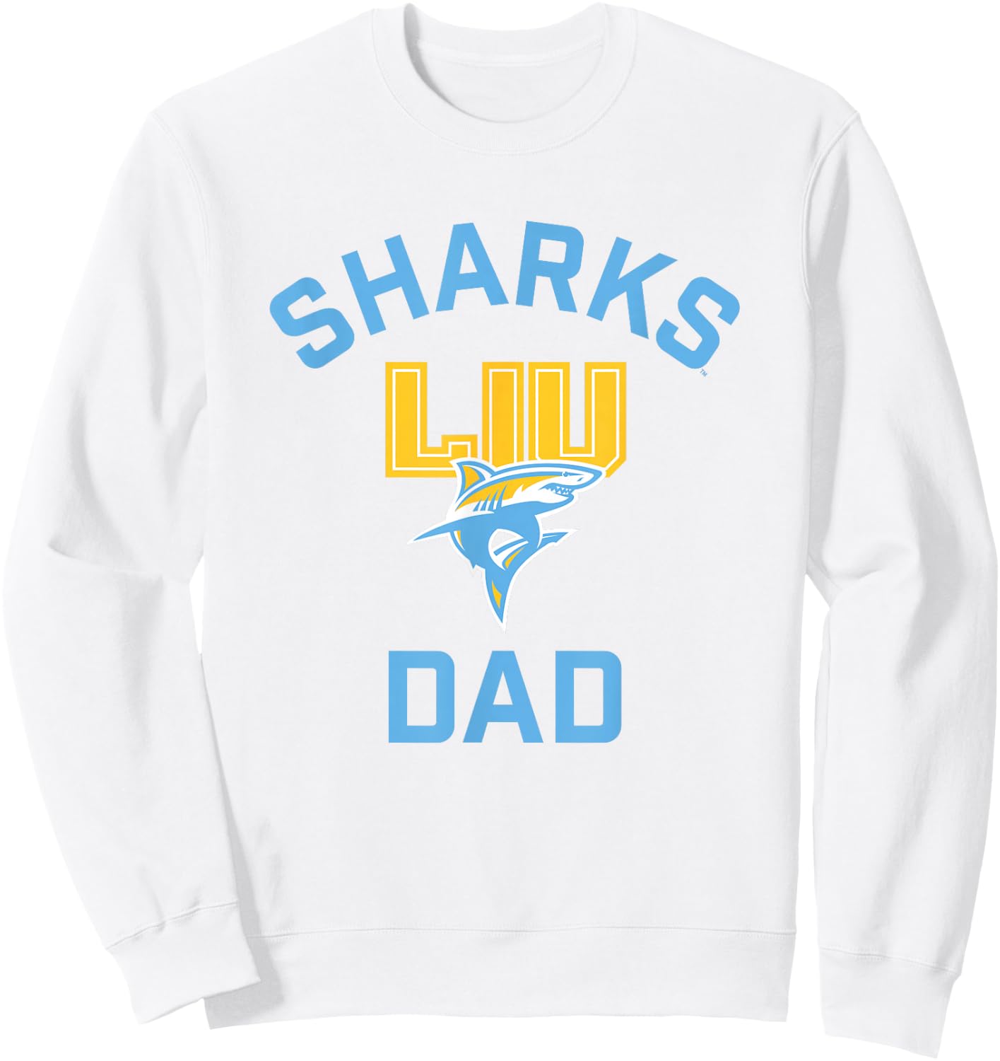 Long Island University LIU Blackbirds Arched Dad Sweatshirt - Sweatshirt | White