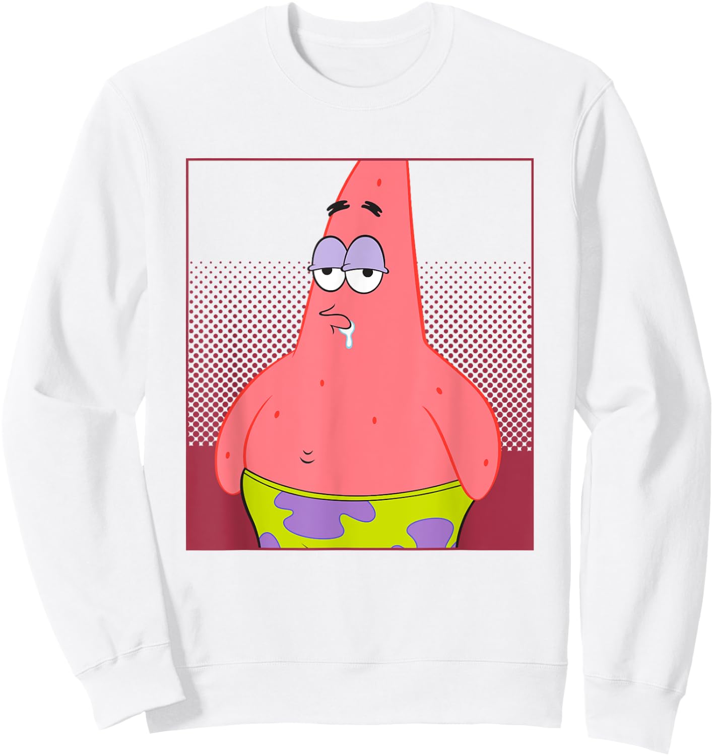 SpongeBob SquarePants Drooling Patrick Star Portrait Sweatshirt - Sweatshirt | White