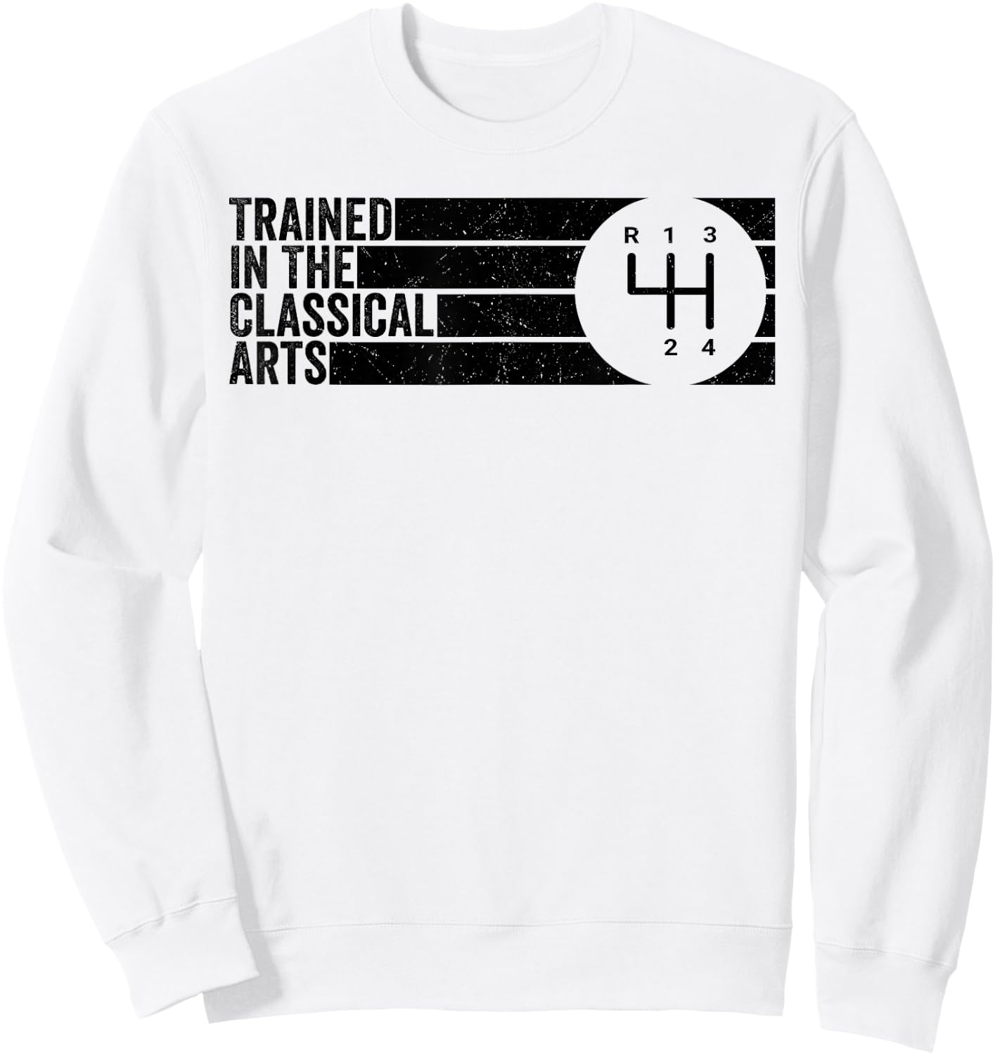 Trained In The Classical Arts 4 Speed Manual Transmission Sweatshirt - Sweatshirt | White