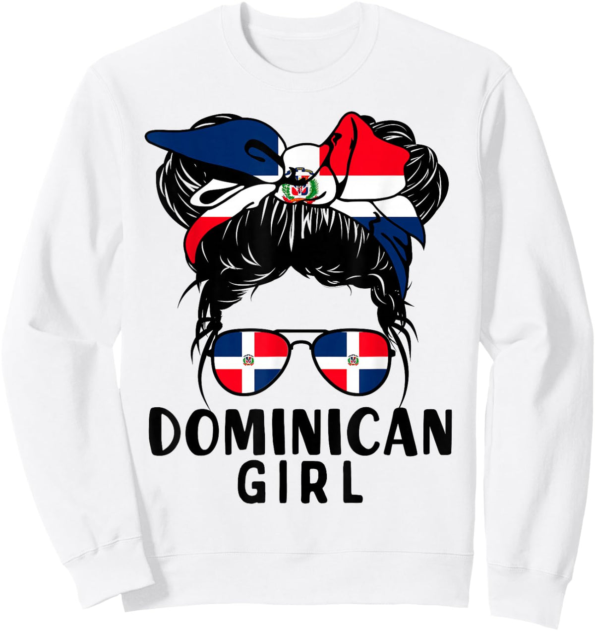 Dominican Girl Messy Hair Roots Pride Patriotic Kids Sweatshirt - Sweatshirt | White