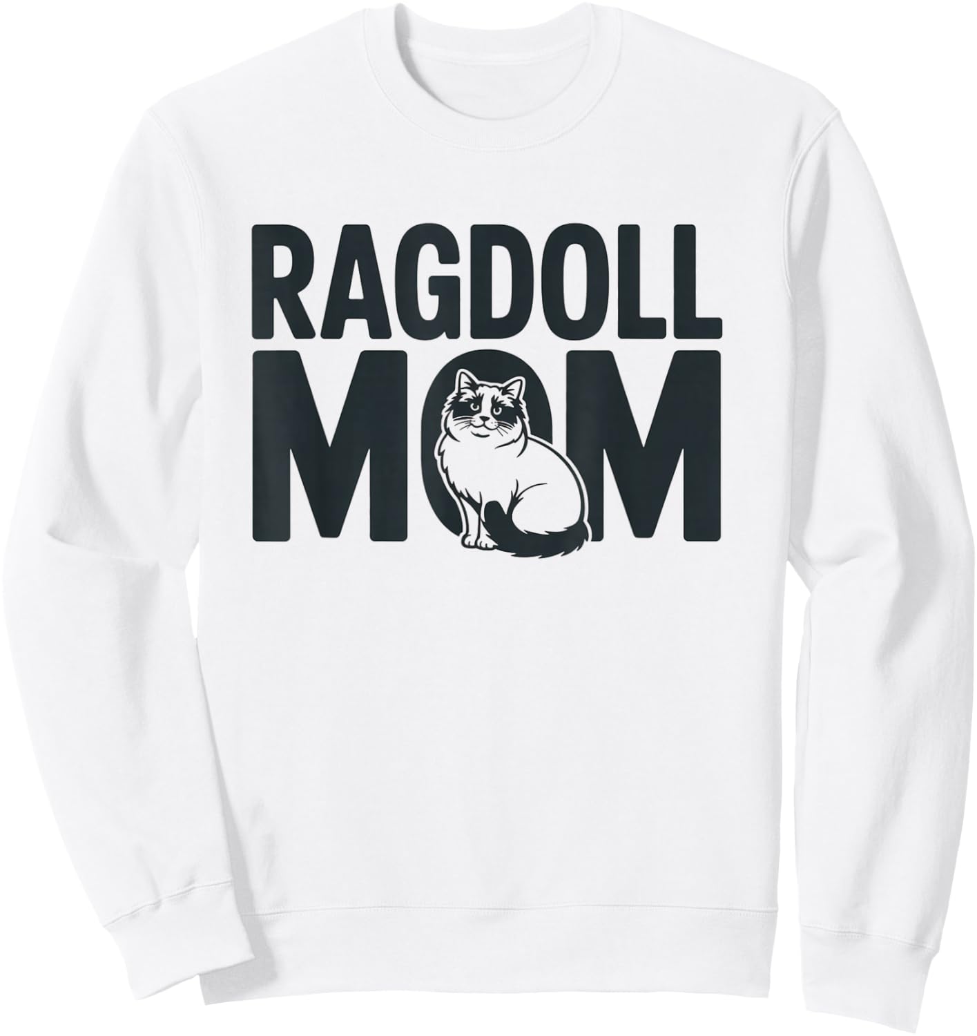 Elegant Ragdoll Cat Mom Design for Cat Enthusiasts Sweatshirt - Sweatshirt | White