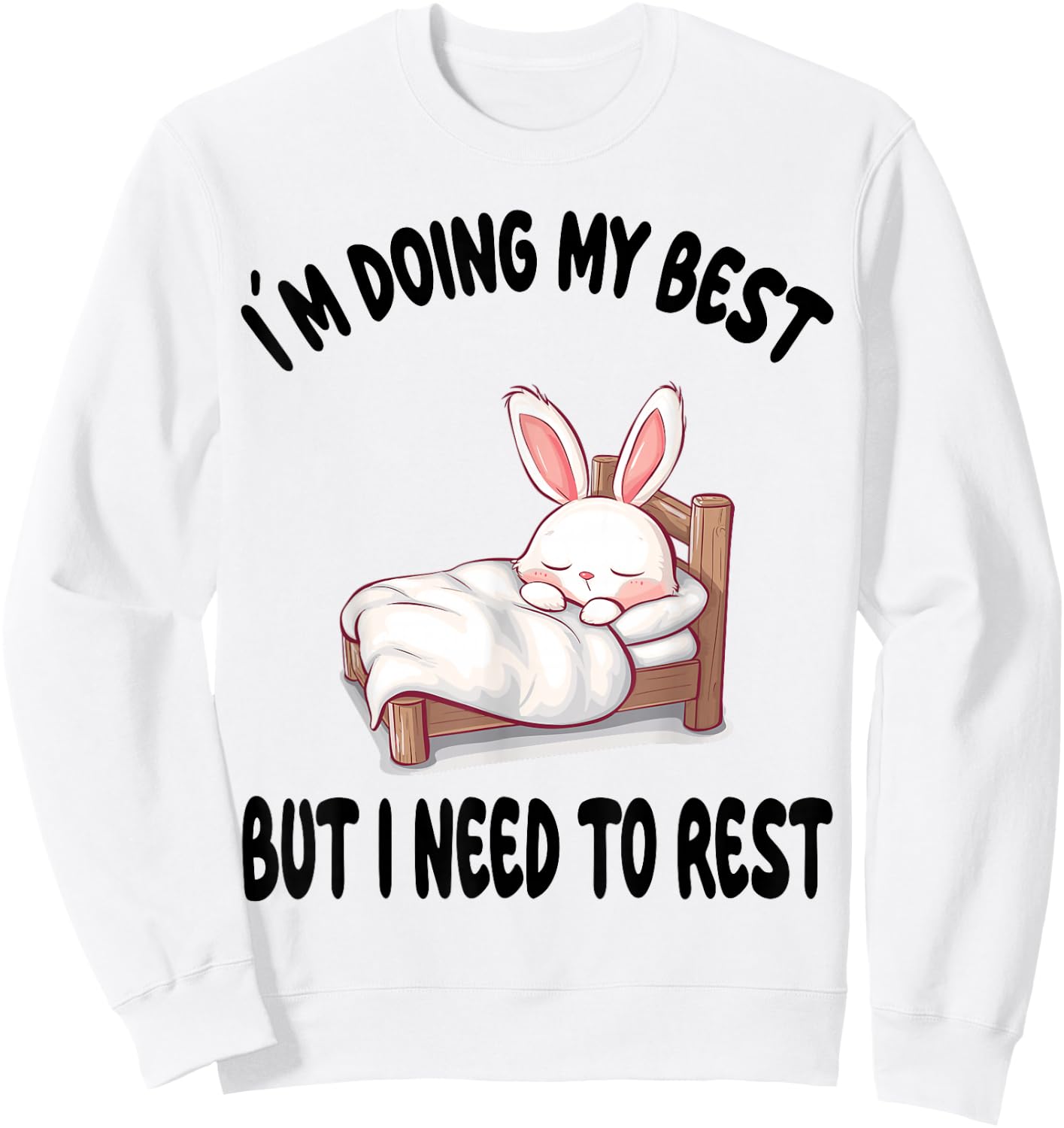 Bunny Rabbit Official Sleepshirt Pajamas Nightgown Sweatshirt - Sweatshirt | White