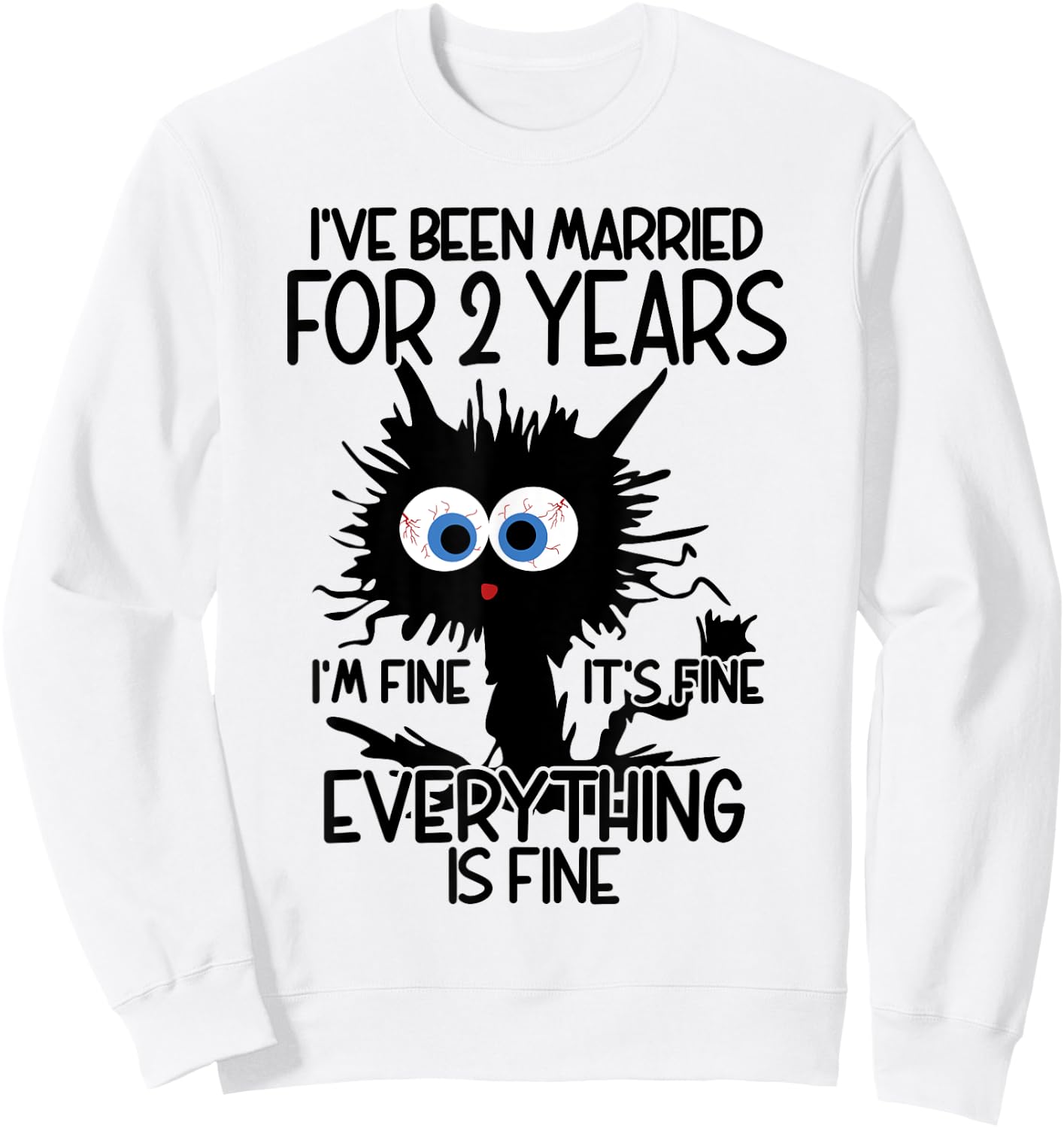 Cotton Wedding I've Been Married For 2 Years Sweatshirt - Sweatshirt | White
