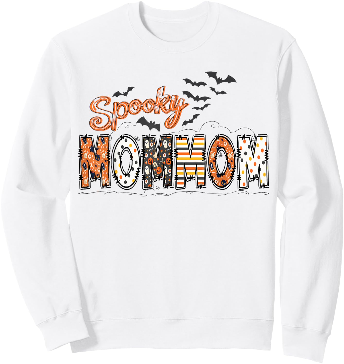 Spooky Mommom Halloween Mommom Life Family Matching Sweatshirt - Sweatshirt | White