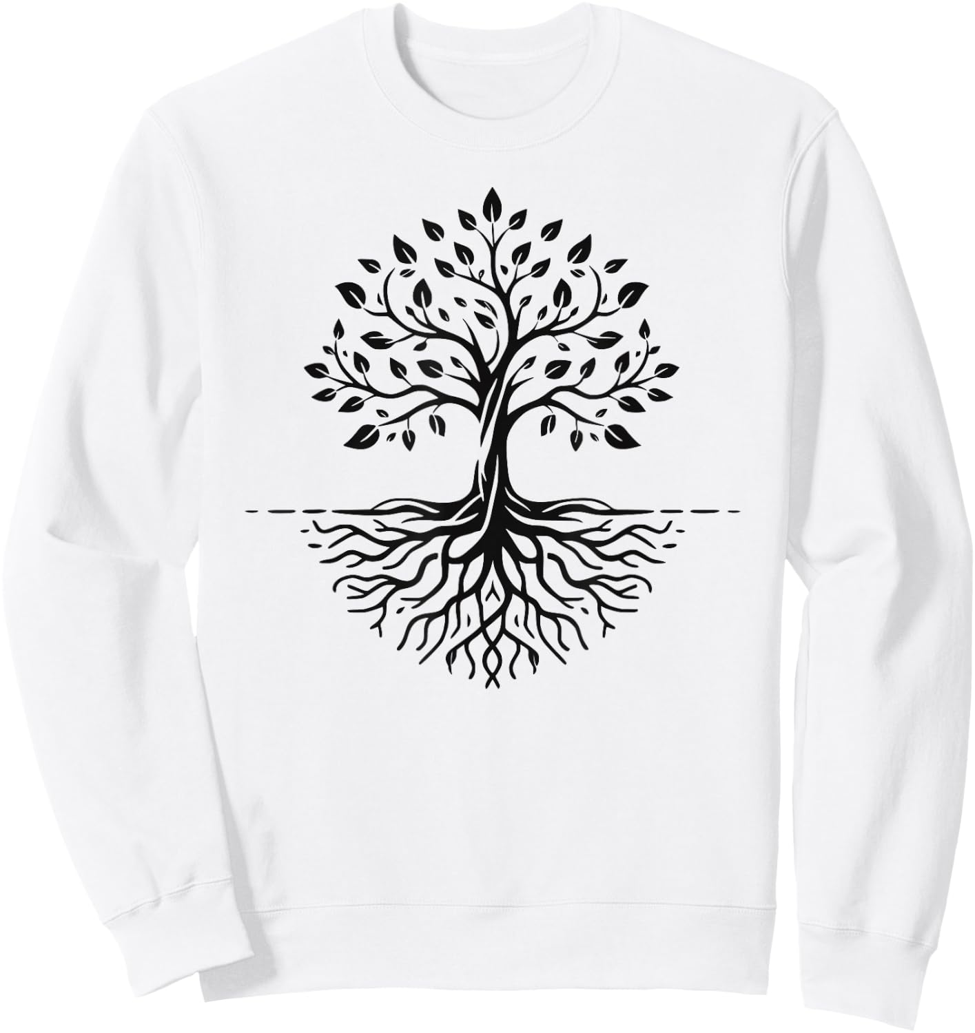 Minimalist Tree with Roots Sweatshirt - Sweatshirt | White