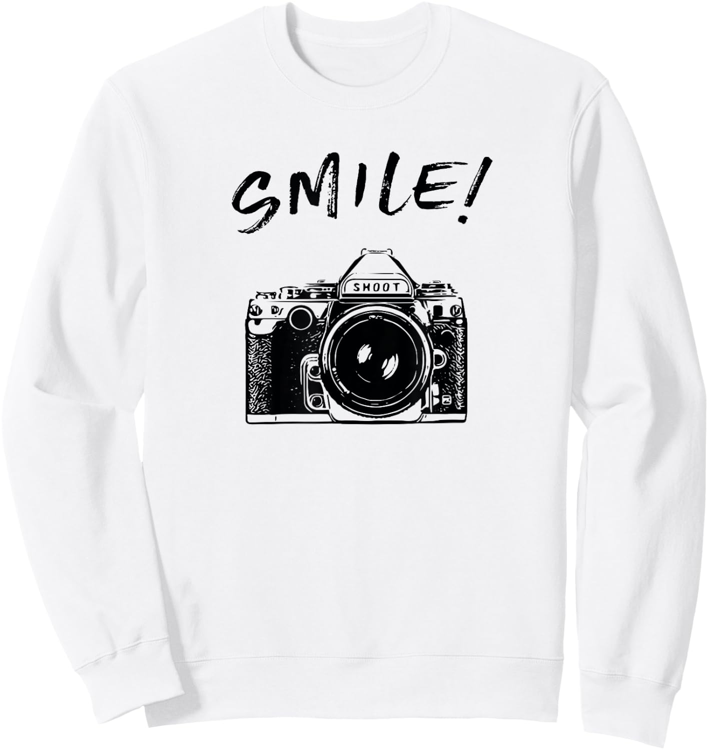 Cool SMILE Camera t shirt women kid photographers Sweatshirt - Sweatshirt | White