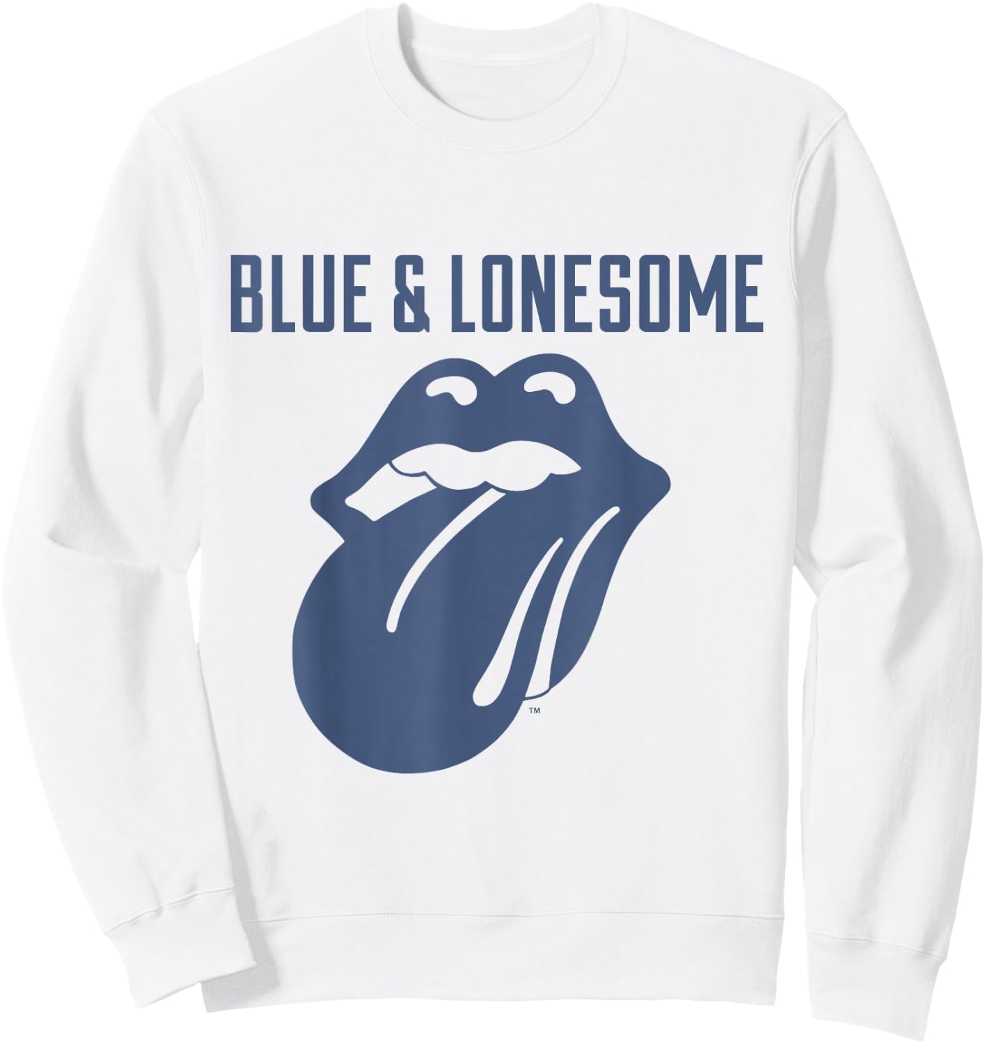 Rolling Stones 72 Logo Blue & Lonesome Vintage White Sweatshirt - Sweatshirt | White