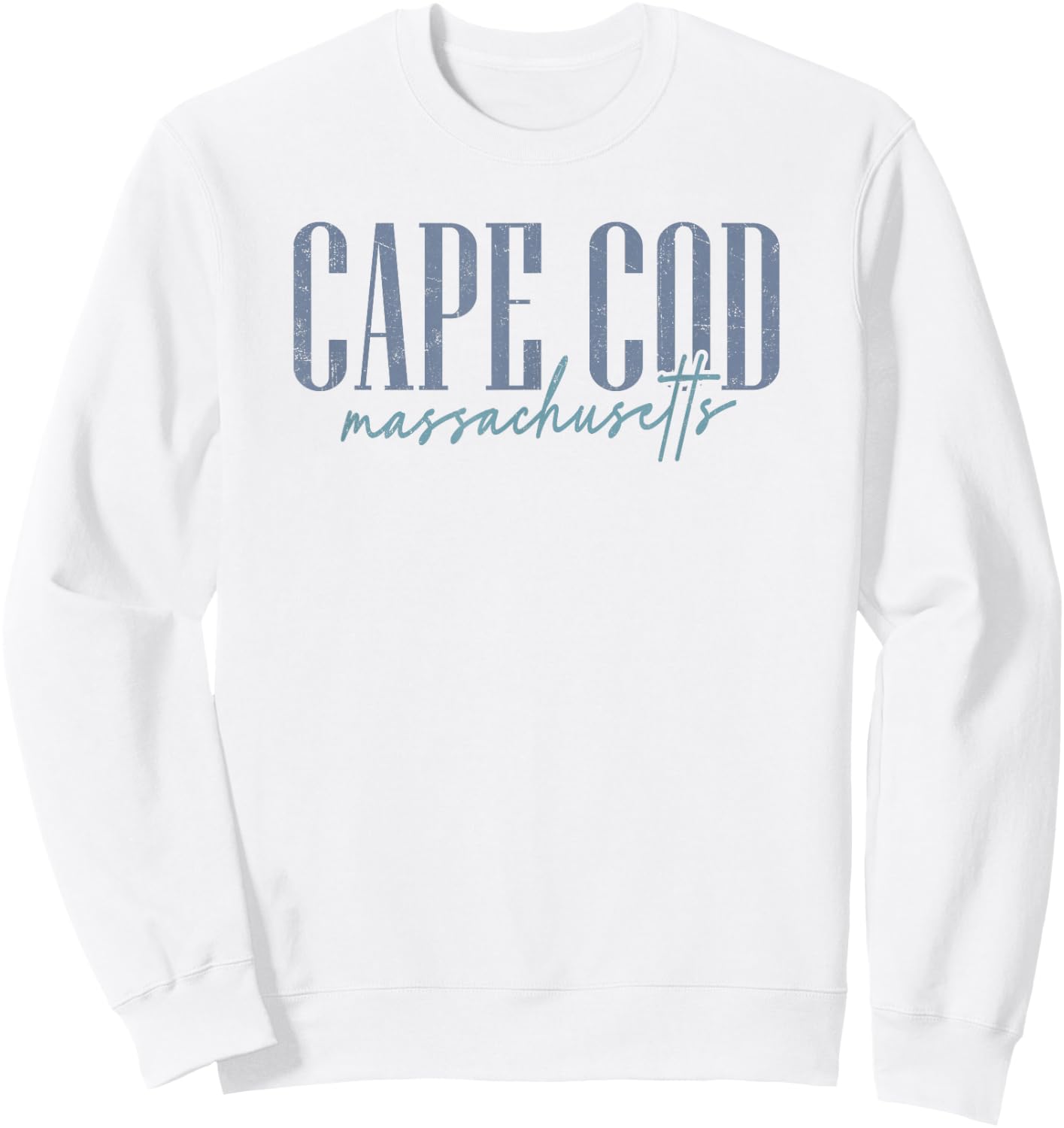 Vintage Cape Cod Massachusetts Retro Throwback Script Sweatshirt - Sweatshirt | White