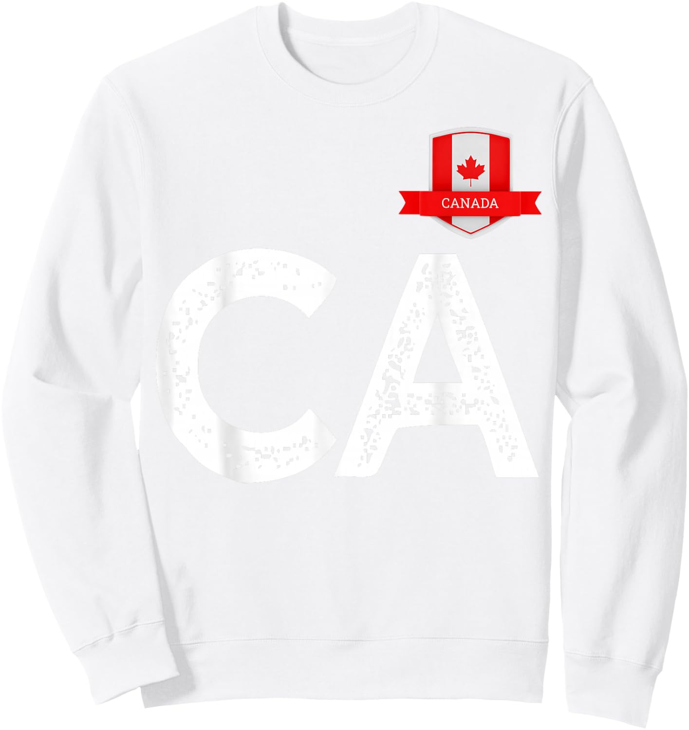 Canada Human-Flag C and Letter A Canadian Sweatshirt - Sweatshirt | White