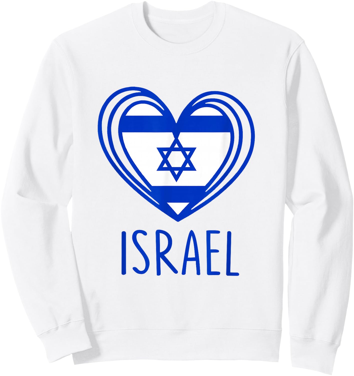 Patriotic Israel Pride Israeli Heart Flag Israel Shirt Kids Sweatshirt - Sweatshirt | White