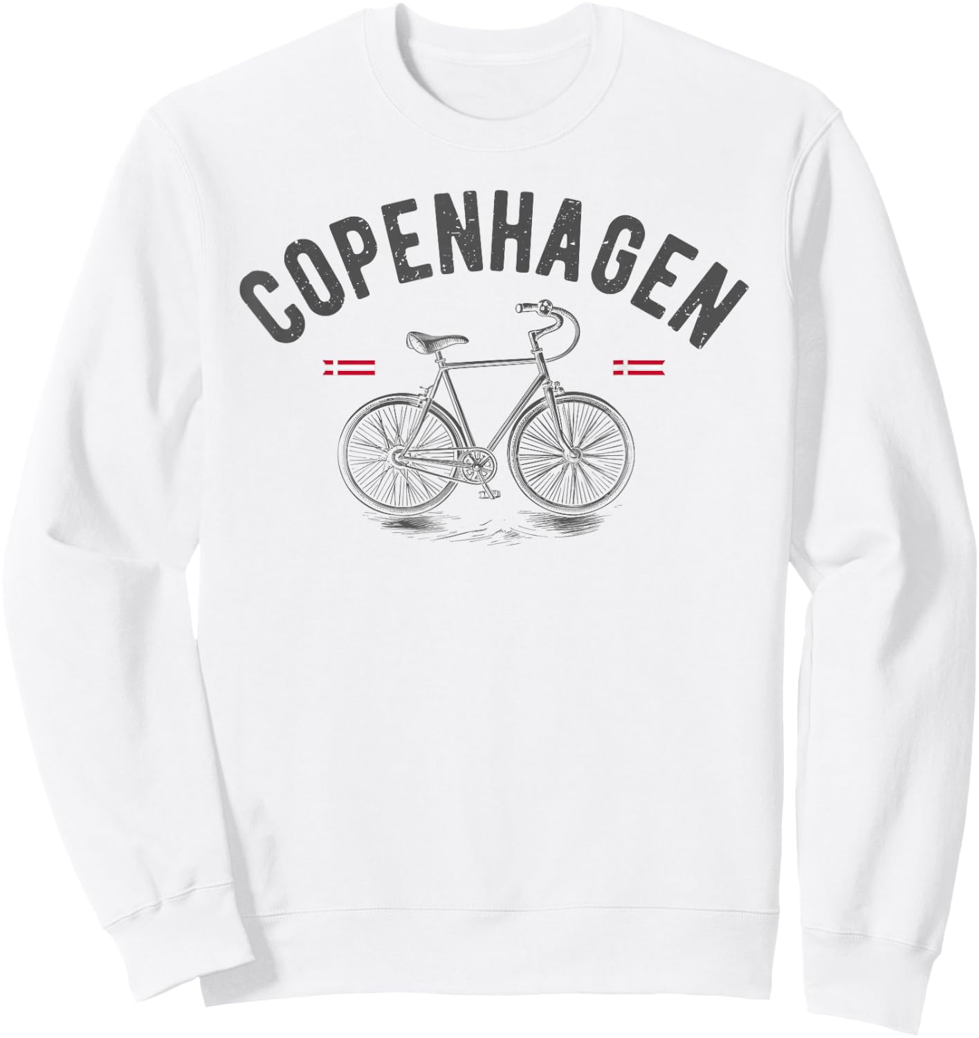 Vintage Bicycle Copenhagen Denmark | Bike Lover Sweatshirt - Sweatshirt | White