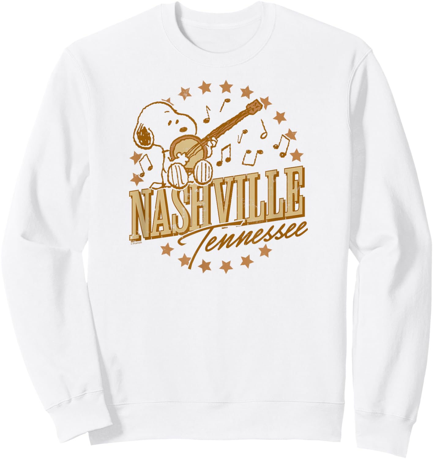 Peanuts - Snoopy Nashville Tennessee Music Stars White Sweatshirt - Sweatshirt | White