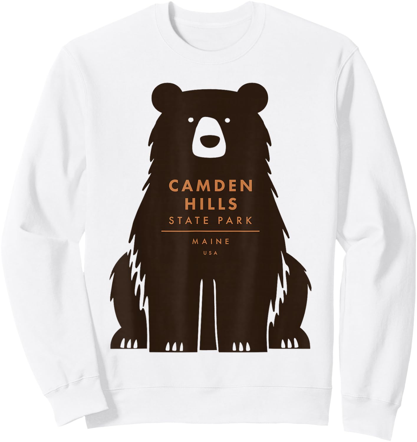 Camden Hills State Park Maine Retro Vintage Bear Sweatshirt - Sweatshirt | White