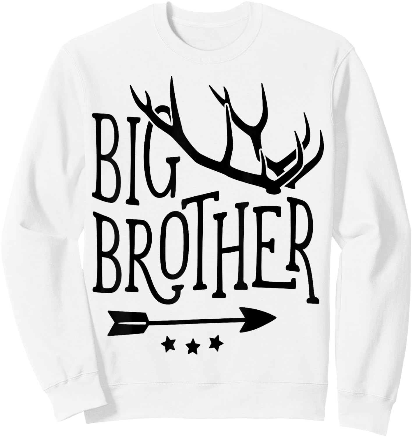 Big Brother Shirt Tribal Arrow Deer Antlers Kids Son Boys Sweatshirt - Sweatshirt | White