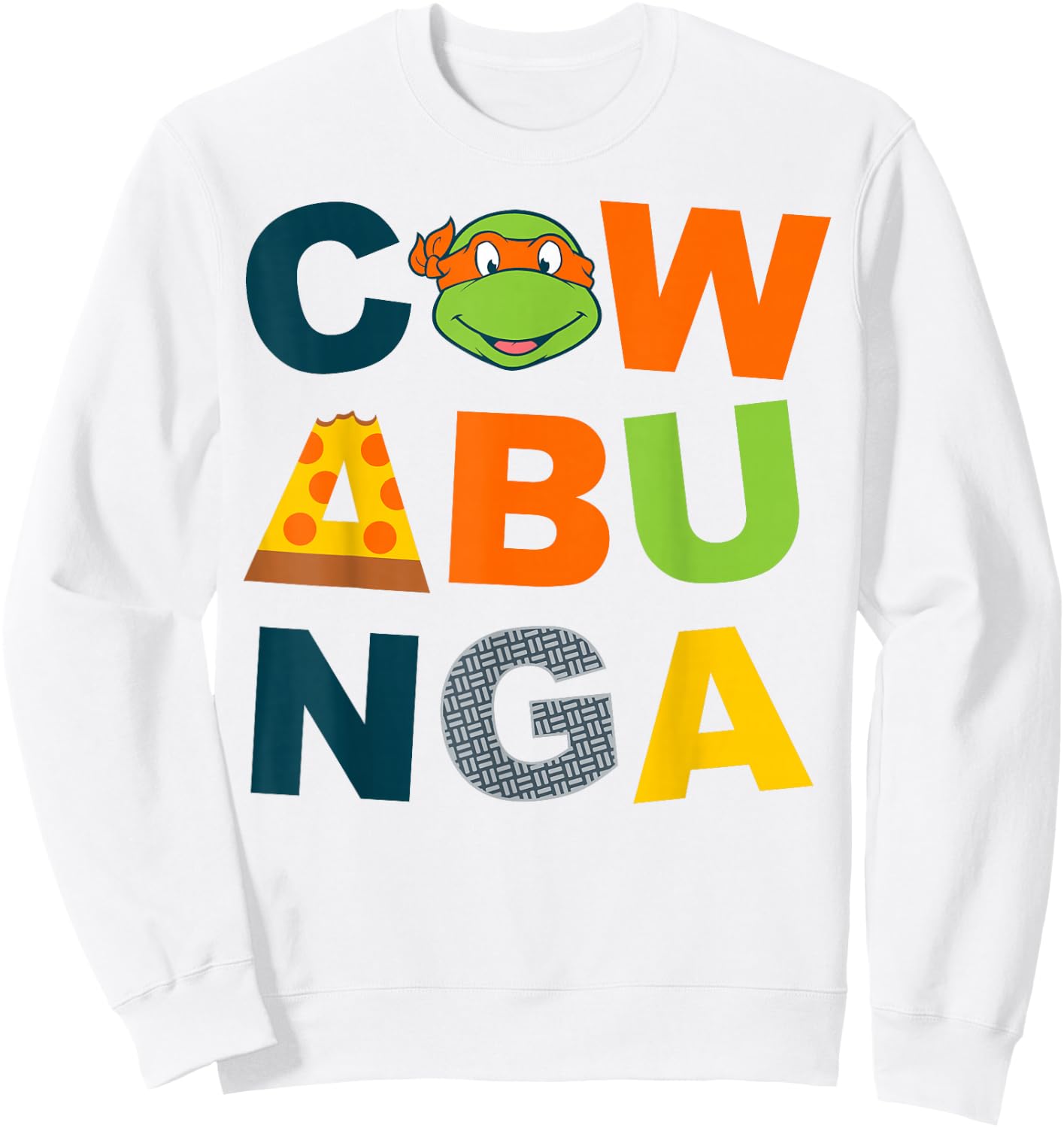 Teenage Mutant Ninja Turtles Cowabunga Large Lettered Sweatshirt - Sweatshirt | White