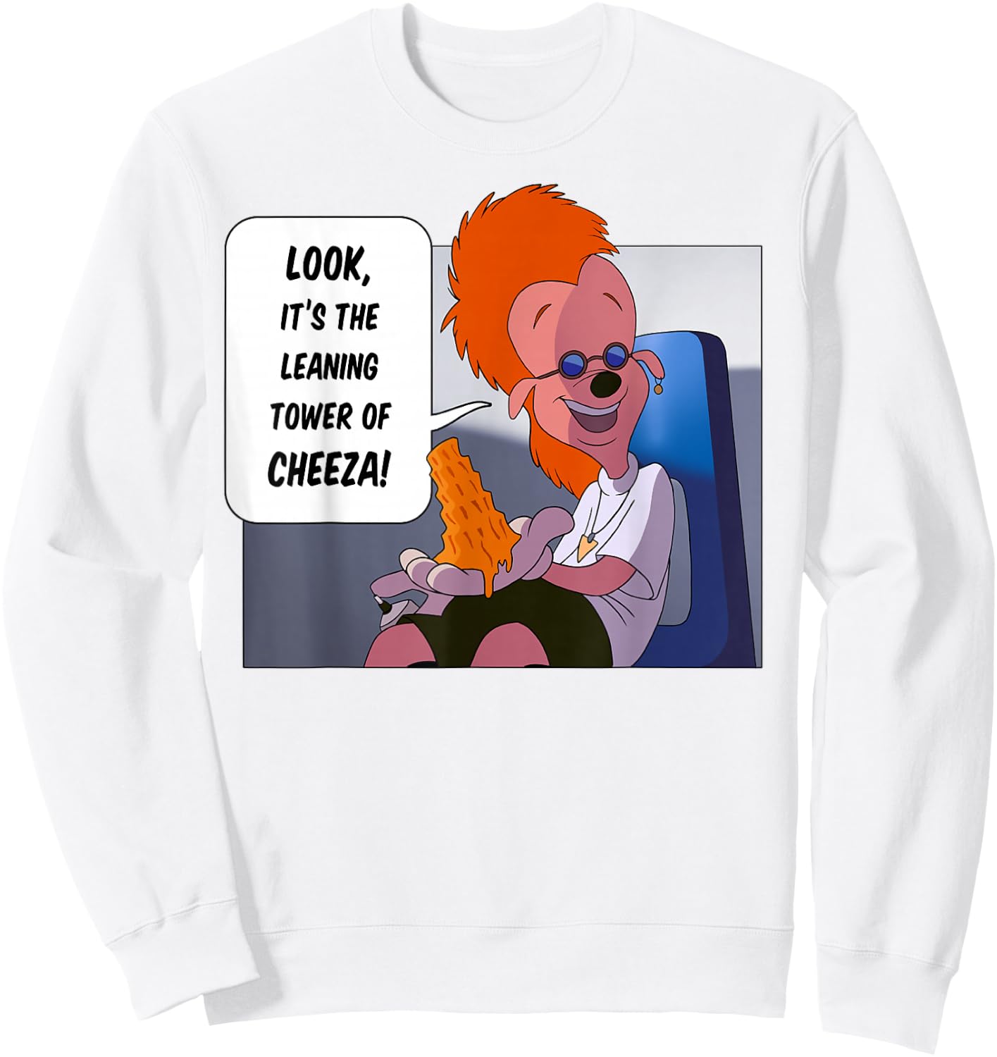 Disney A Goofy Movie The Leaning Tower of Cheeza Small Sweatshirt - Sweatshirt | White