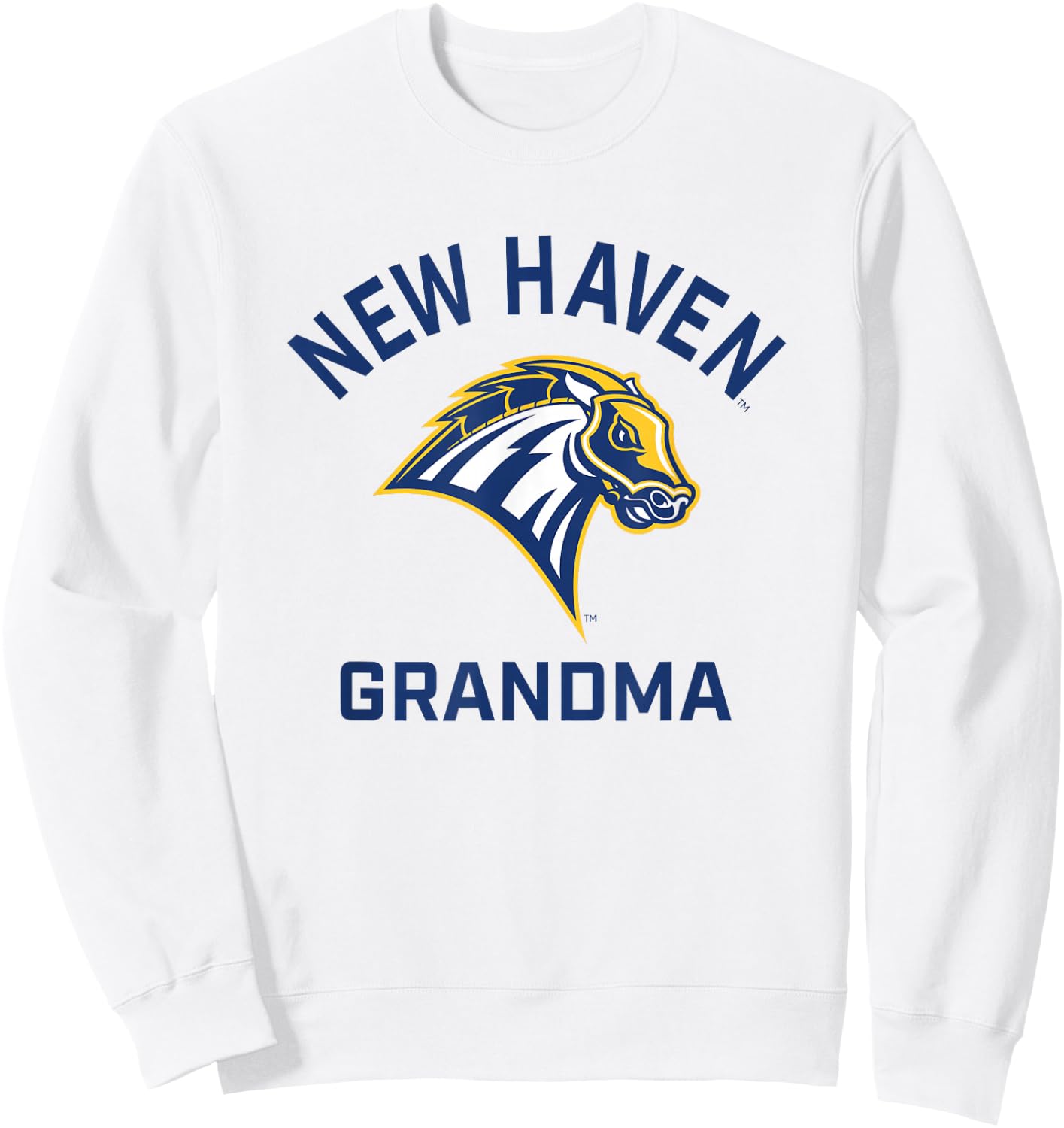 University of New Haven UNH Chargers Arched Grandma Sweatshirt - Sweatshirt | White