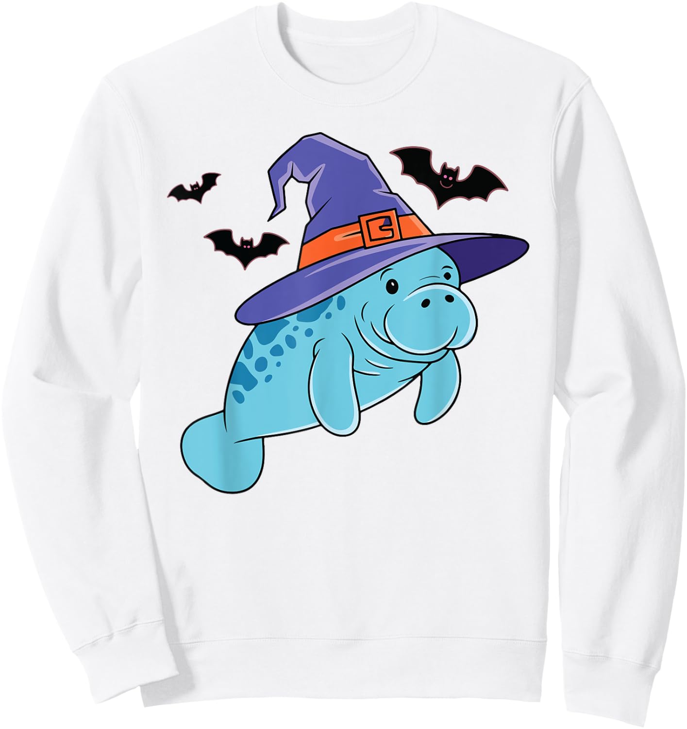 Lazy Witch Manatee Halloween Sea Cow Costume Kids Sweatshirt - Sweatshirt | White