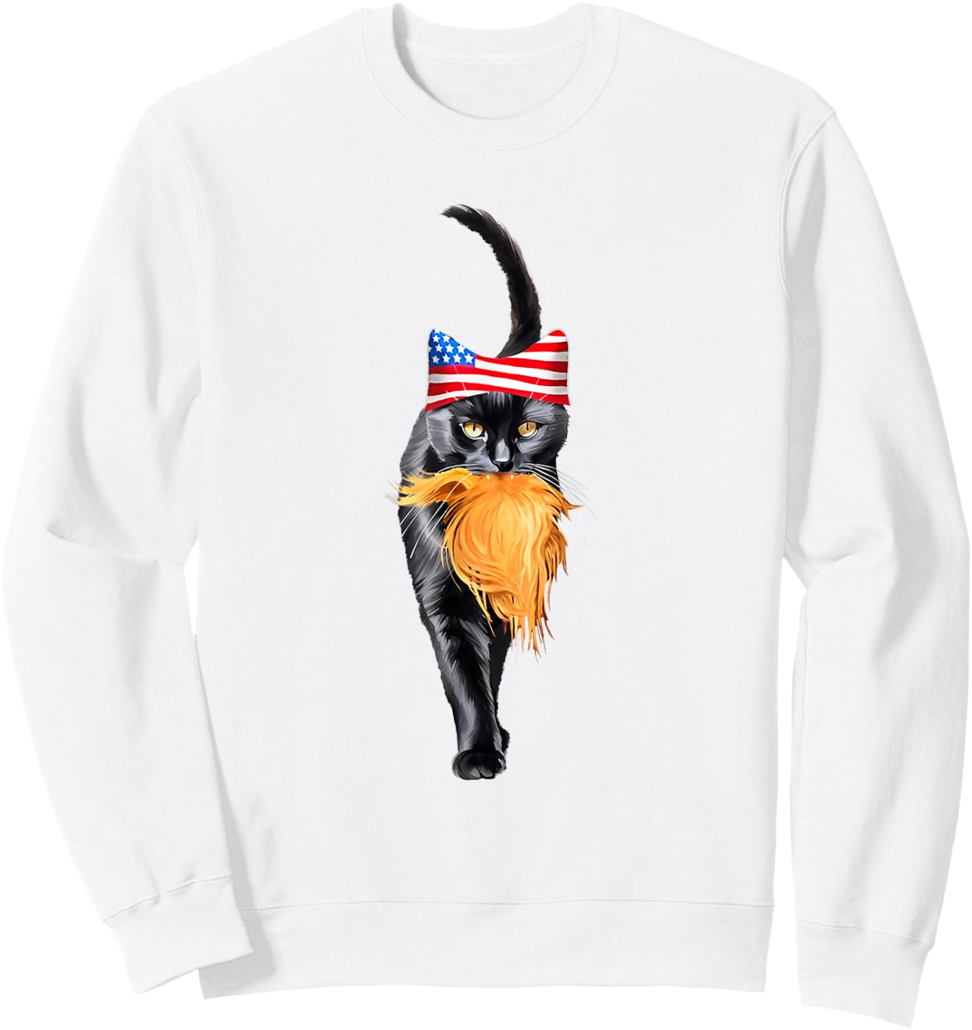 Funny Childless Cat Lady With Trump Hair Vote Kamala 2024 Sweatshirt - Sweatshirt | White
