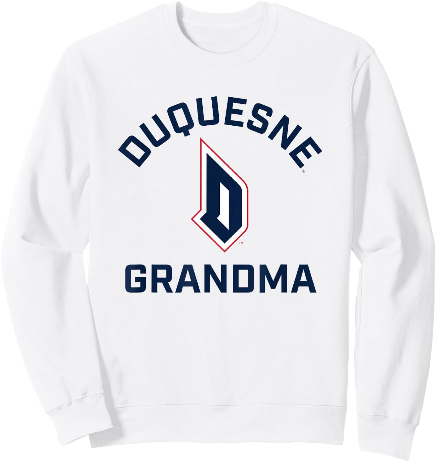 Duquesne University Dukes Arched Grandma Sweatshirt - Sweatshirt | White
