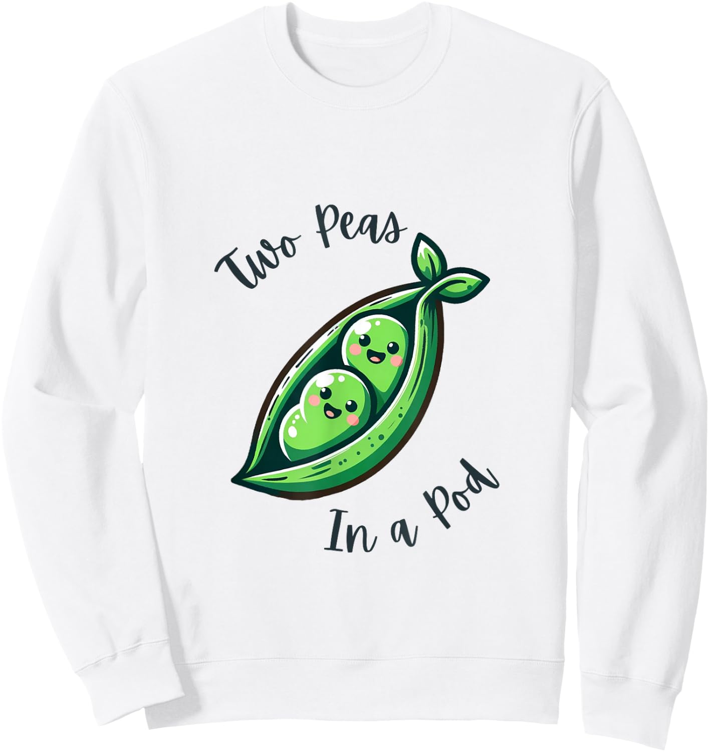 Two Peas In A Pod Valentine's Day Pregnancy Announce Mommy a Sweatshirt - Sweatshirt | White