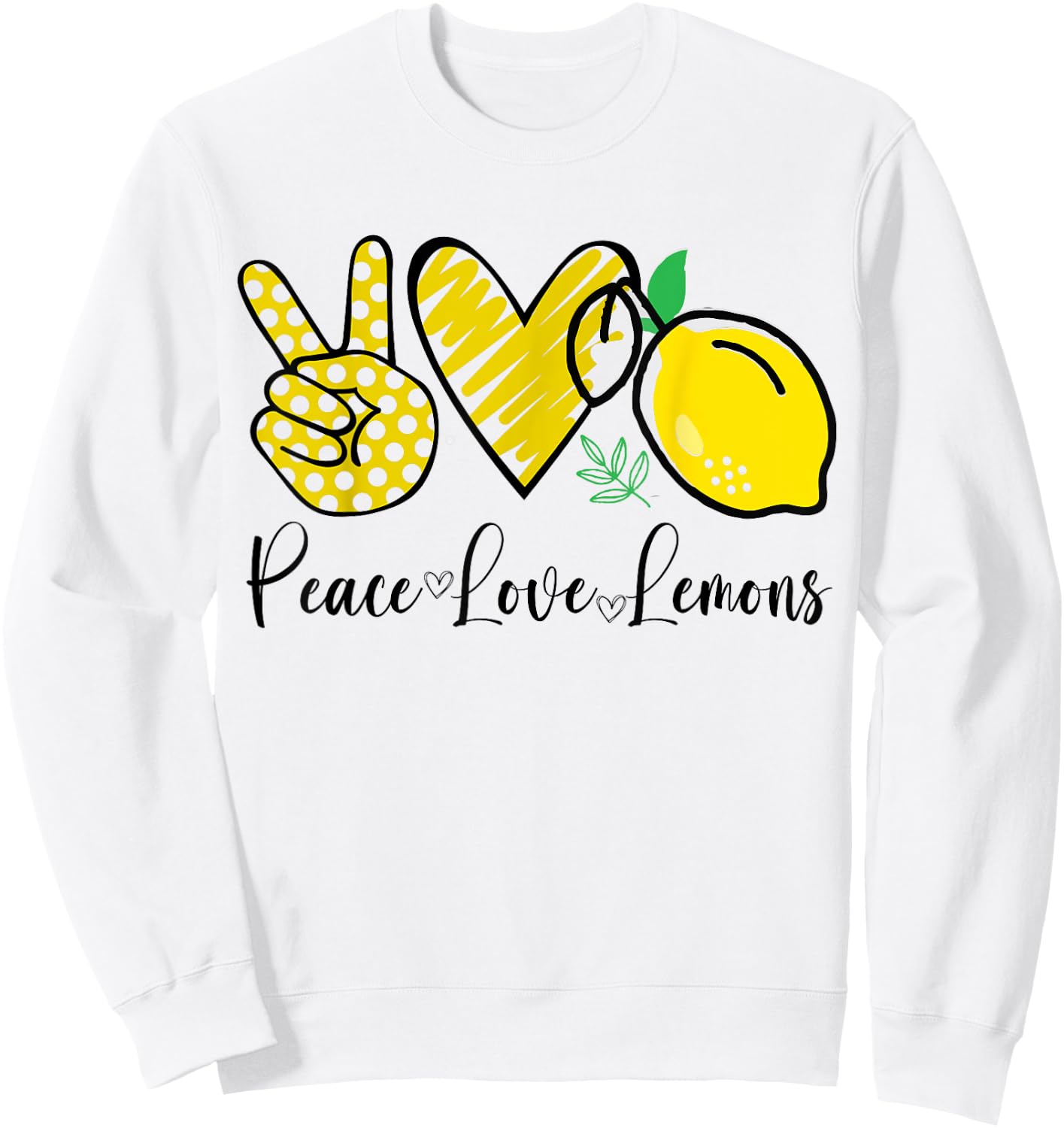 Peace Love Lemon Farmer Cocktails Lover Fruits Women Sweatshirt - Sweatshirt | White
