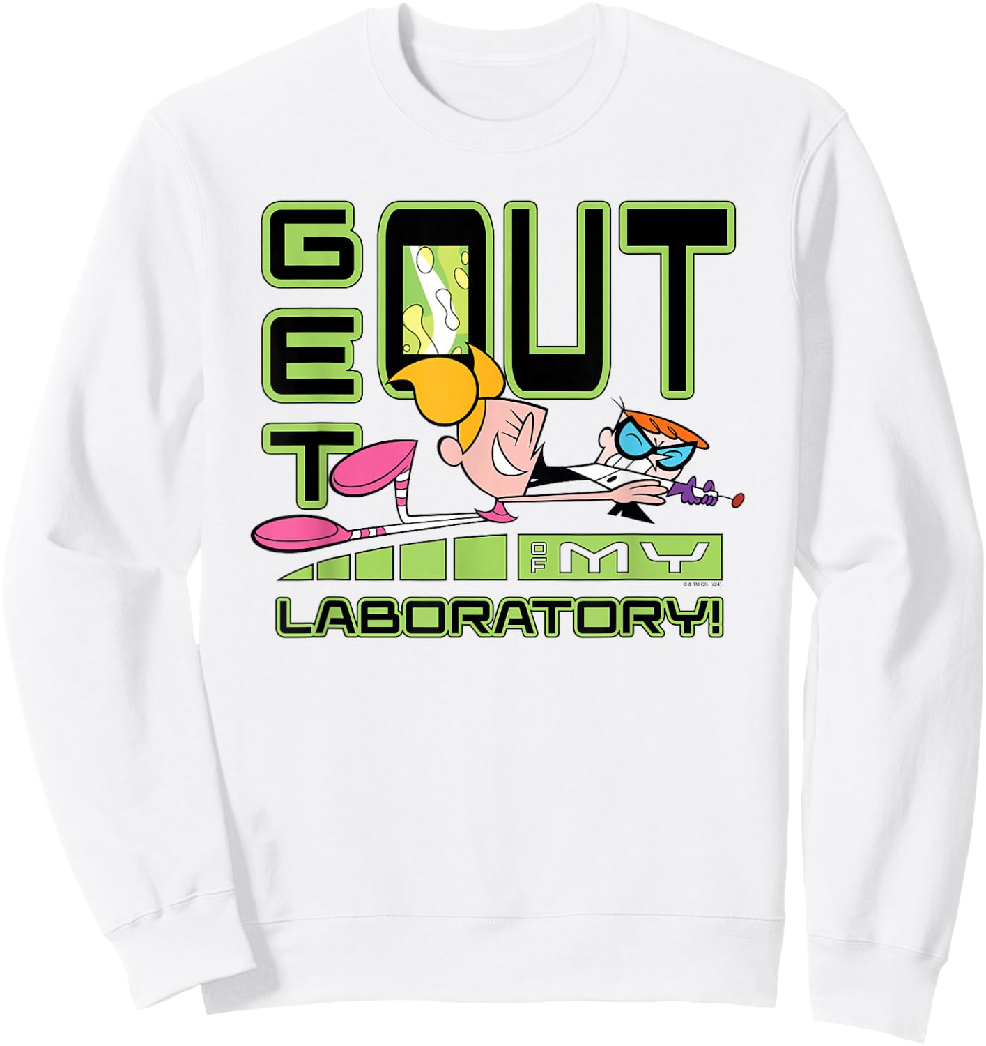 Dexter's Laboratory DeeDee Get Out of My Laboratory Cartoon Sweatshirt - Sweatshirt | White