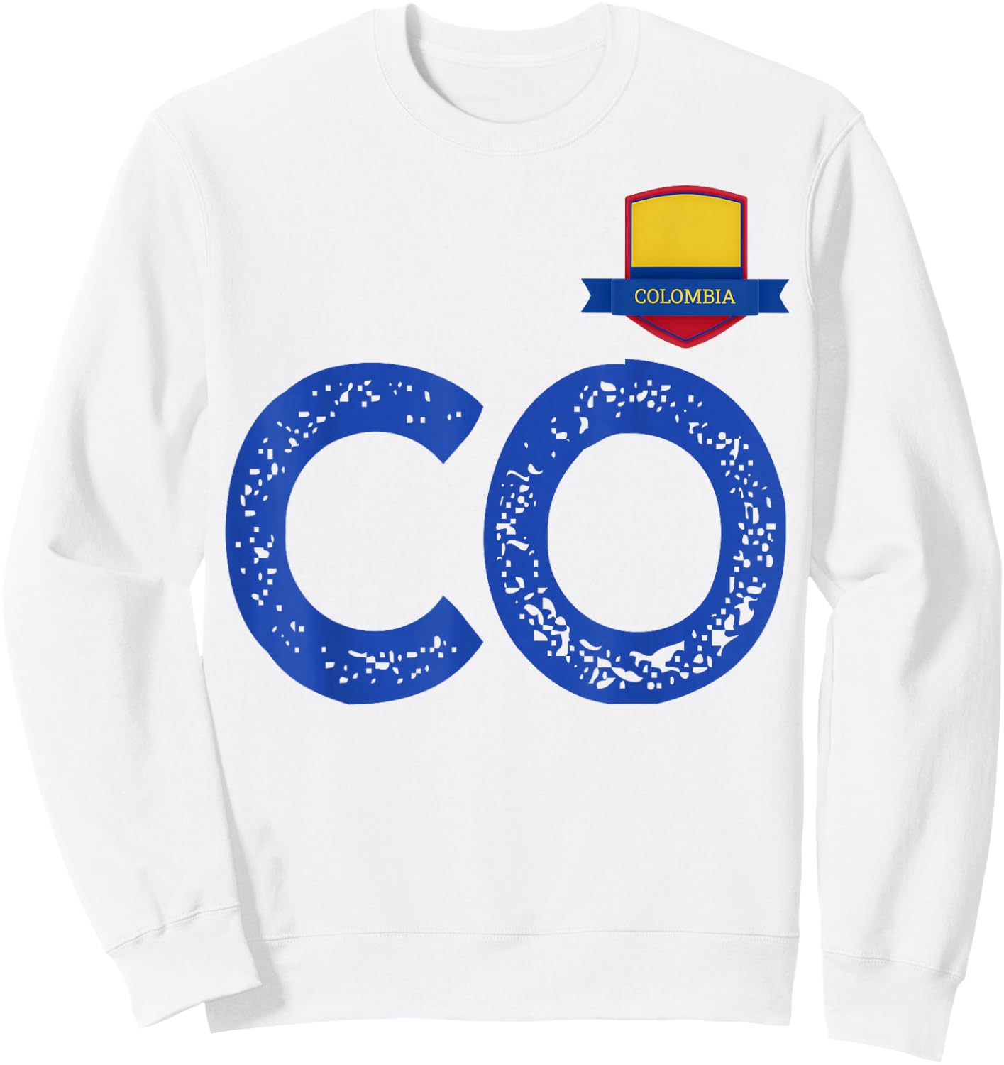 Colombia Human-Flag Letter C and O Colombian Sweatshirt - Sweatshirt | White