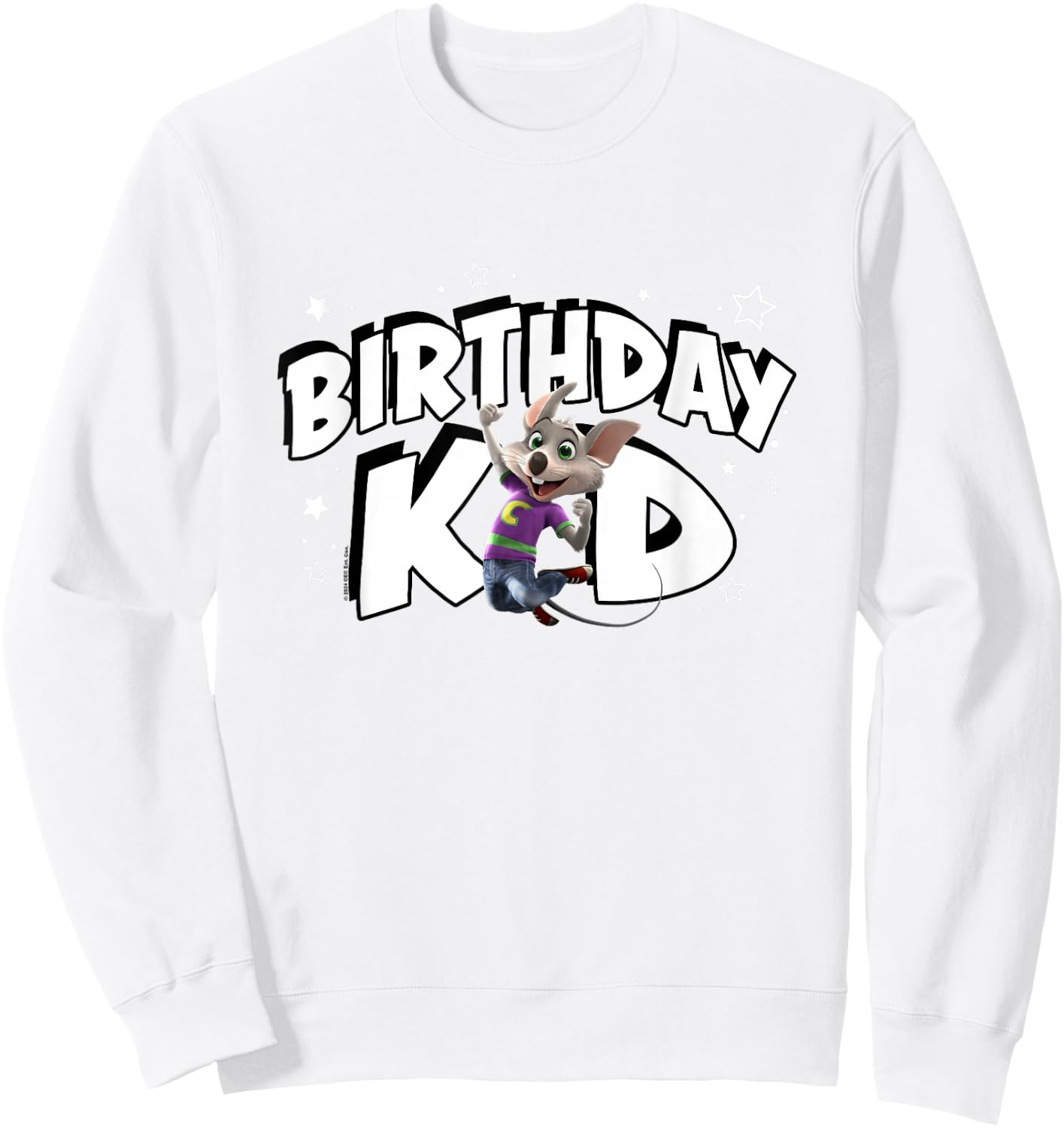 Chuck E. Cheese Birthday Kid Celebration Chuck Logo Sweatshirt - Sweatshirt | White