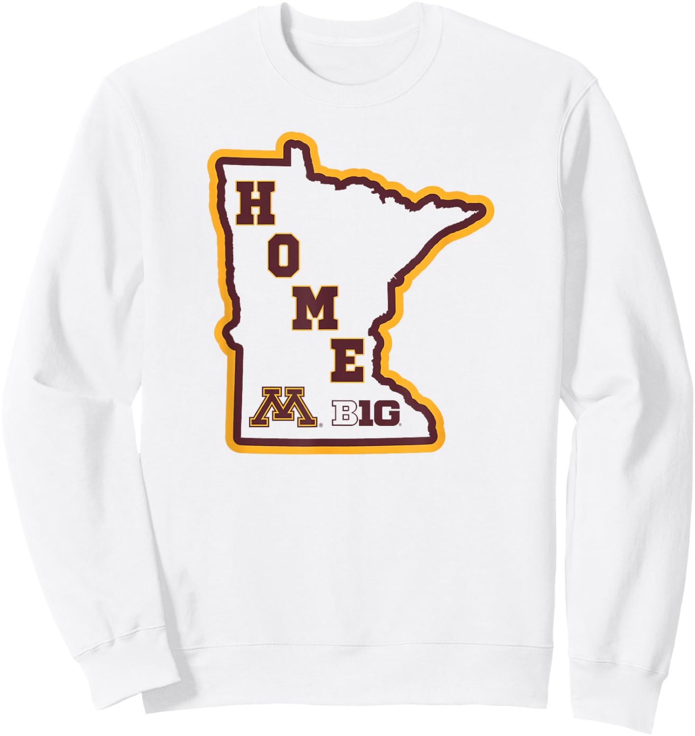 Minnesota Golden Gophers Big 10 Home State Logo Sweatshirt - Sweatshirt | White