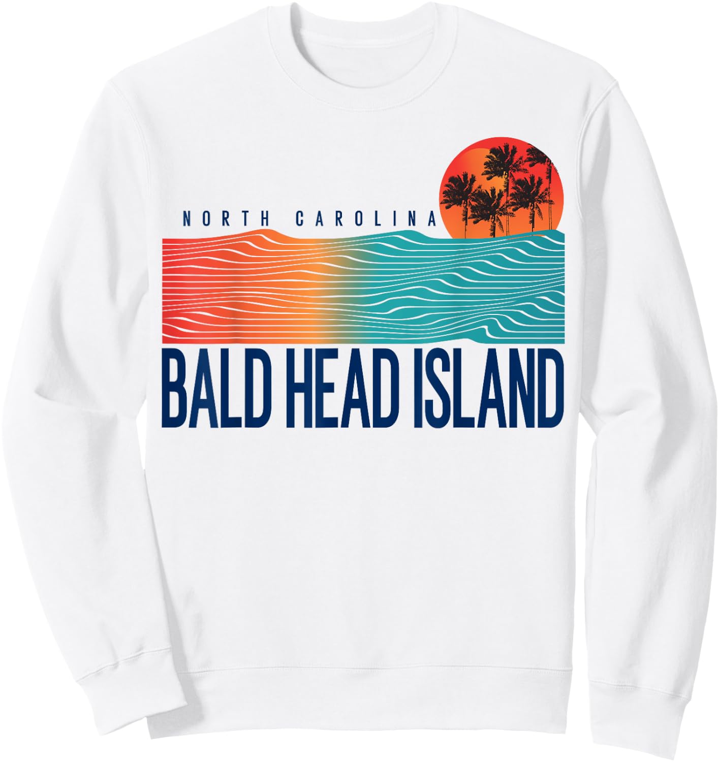 Bald Head Island Beach North Carolina Women Men Surfboarding Sweatshirt - Sweatshirt | White