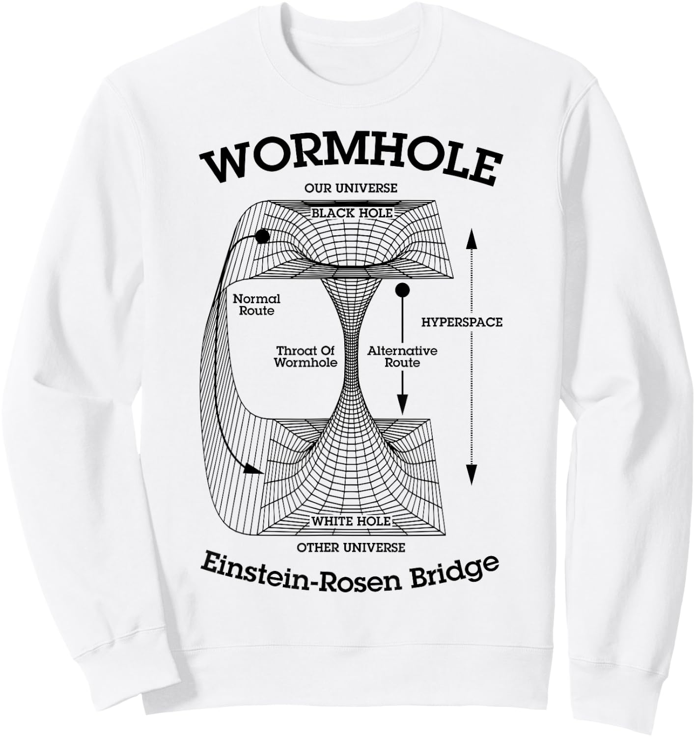 Wormhole Einstein-Rosen Bridge Black Hole Hyperspace Physics Sweatshirt - Sweatshirt | White