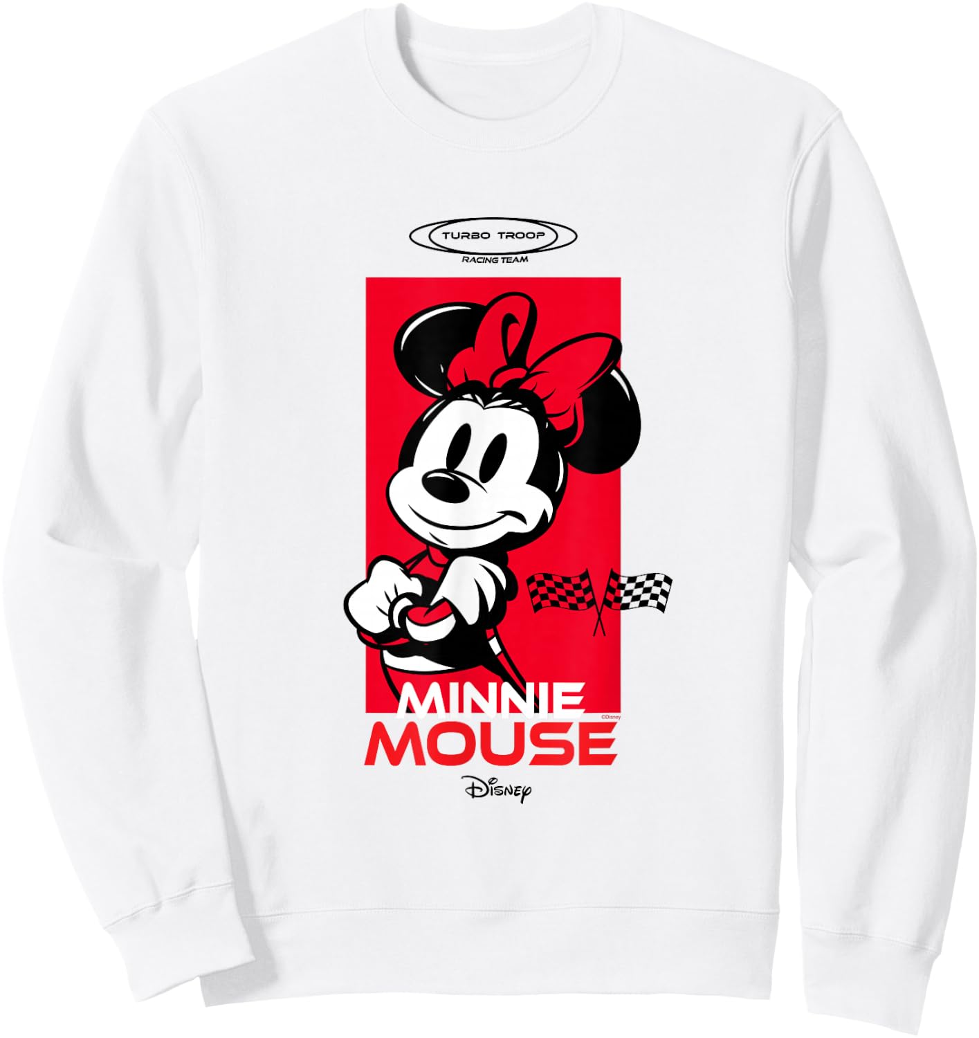 Disney Mickey and Friends Minnie Mouse Checkered Style Sweatshirt - Sweatshirt | White