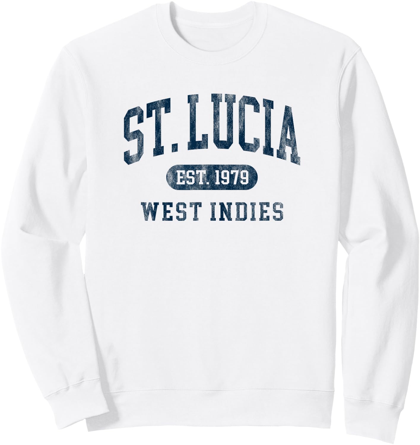 Vintage St Lucia Est 1979 Retro Kids Souvenir Sweatshirt - Sweatshirt | White
